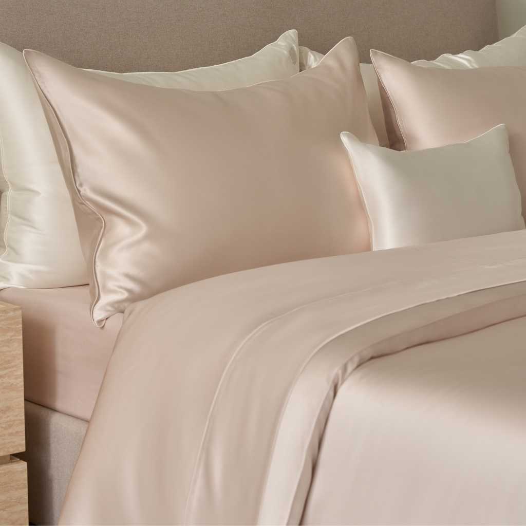 Charmeuse Silk Flat Sheet - Machine Washable - Full/ Queen / Blush