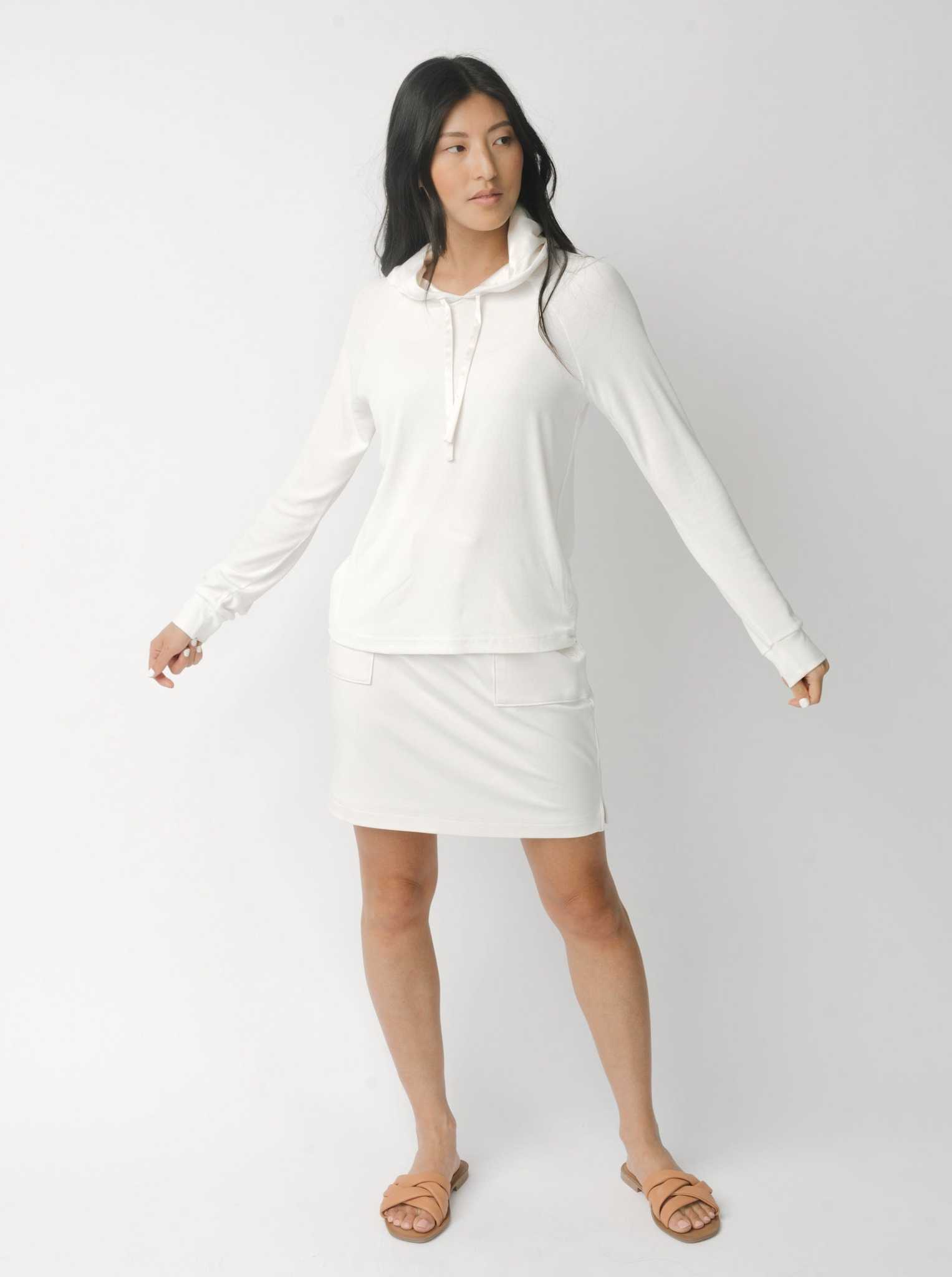 Ivory Women’s Rib Knit Bamboo Hoodie