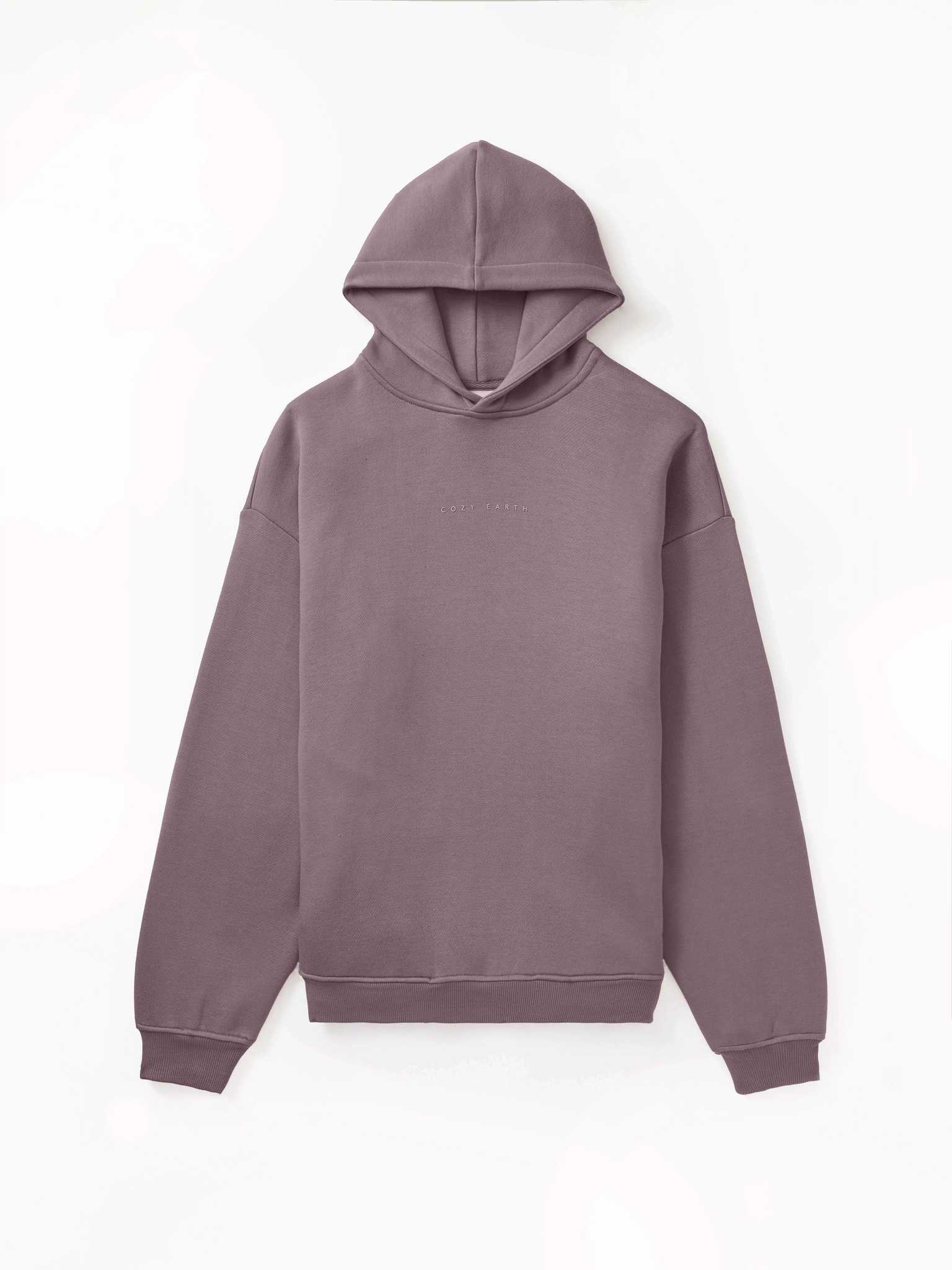 Flat lay of dusty orchid cityscape hoodie |Color:Dusty Orchid