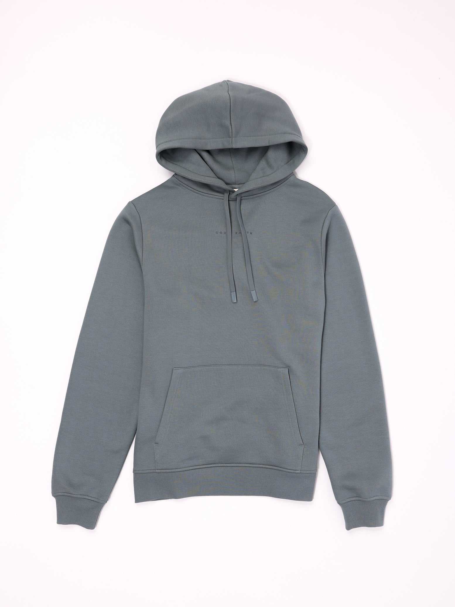 Flat lay of smokey blue cityscape hoodie |Color:Smokey Blue