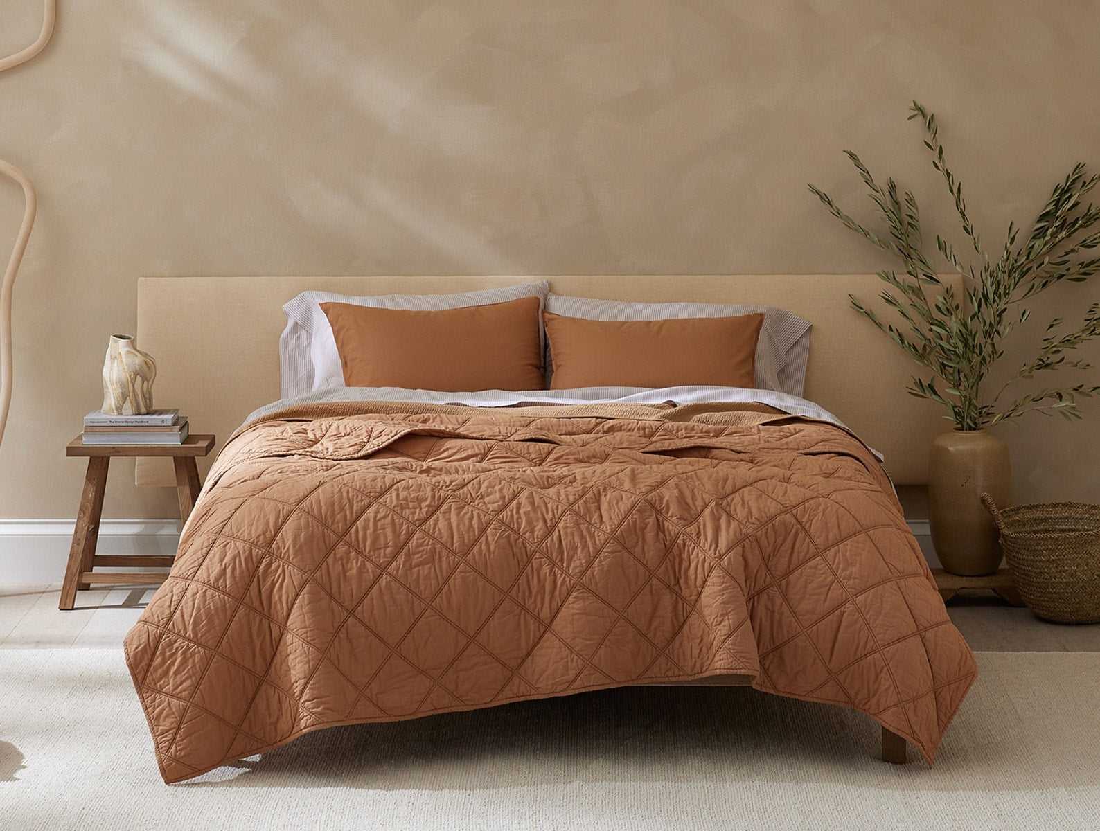 Diamond-Stitched Organic Cotton Comforter | Ginger