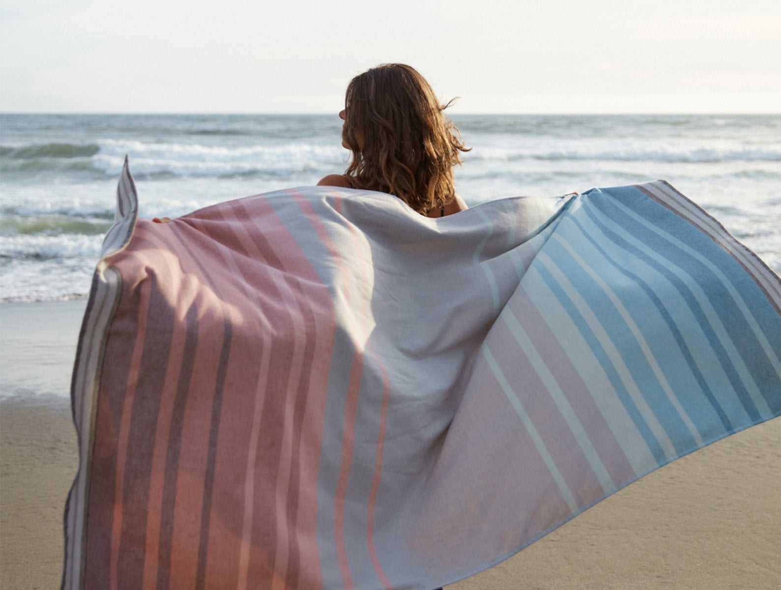 Tomales Organic Beach Towel | Shadow/Indigo Ombre