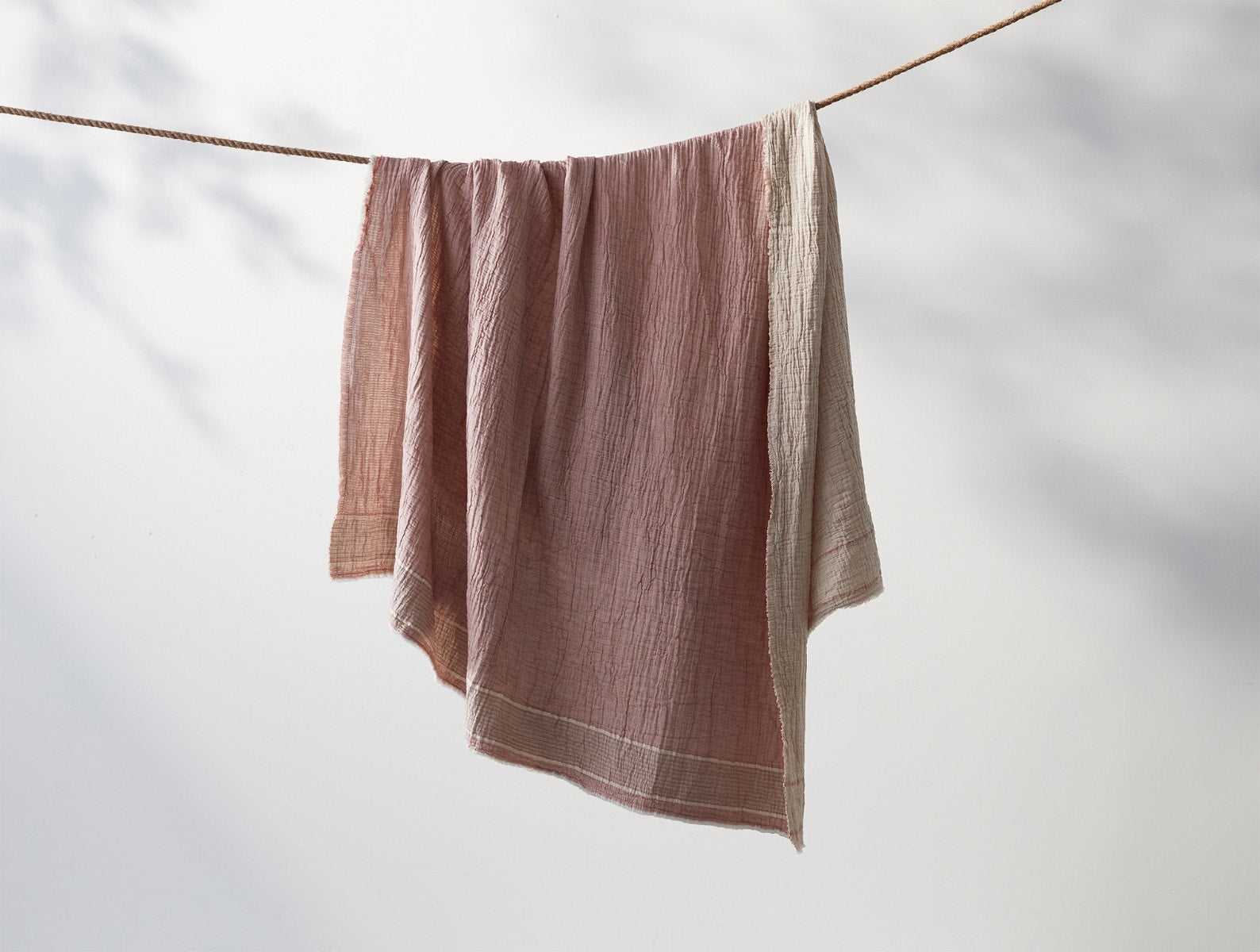 Topanga Organic Matelasse Throw | Rosehip Chambray