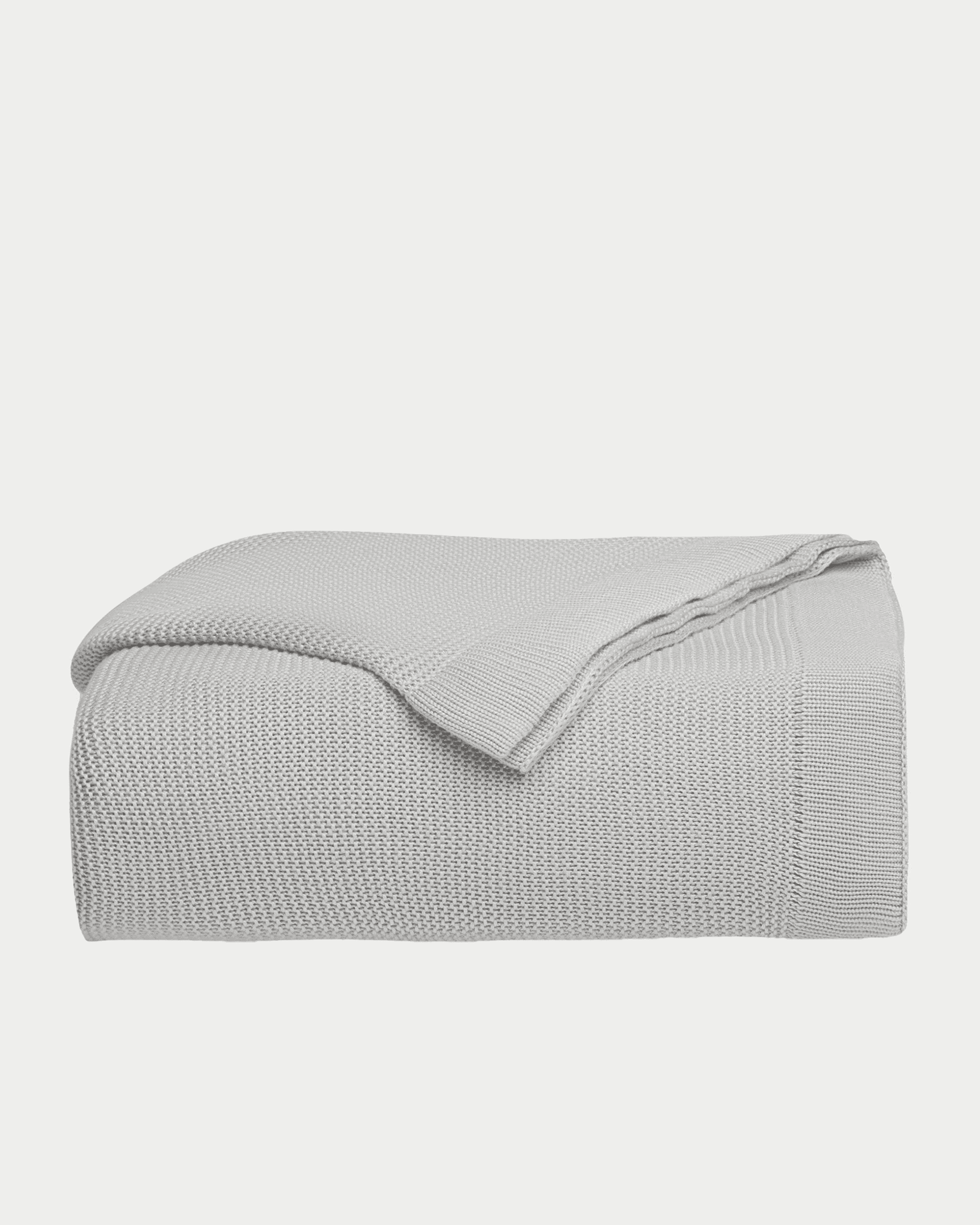 Light Grey cloud knit blanket folded with white background |Color:Light Grey