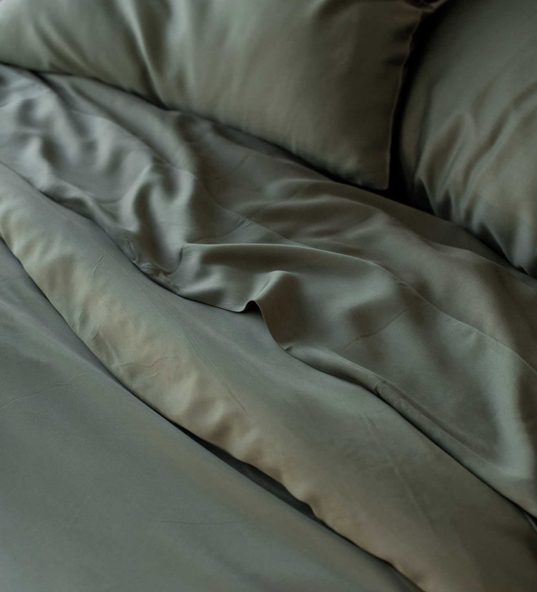 Close up of olive bedding |Color:Olive