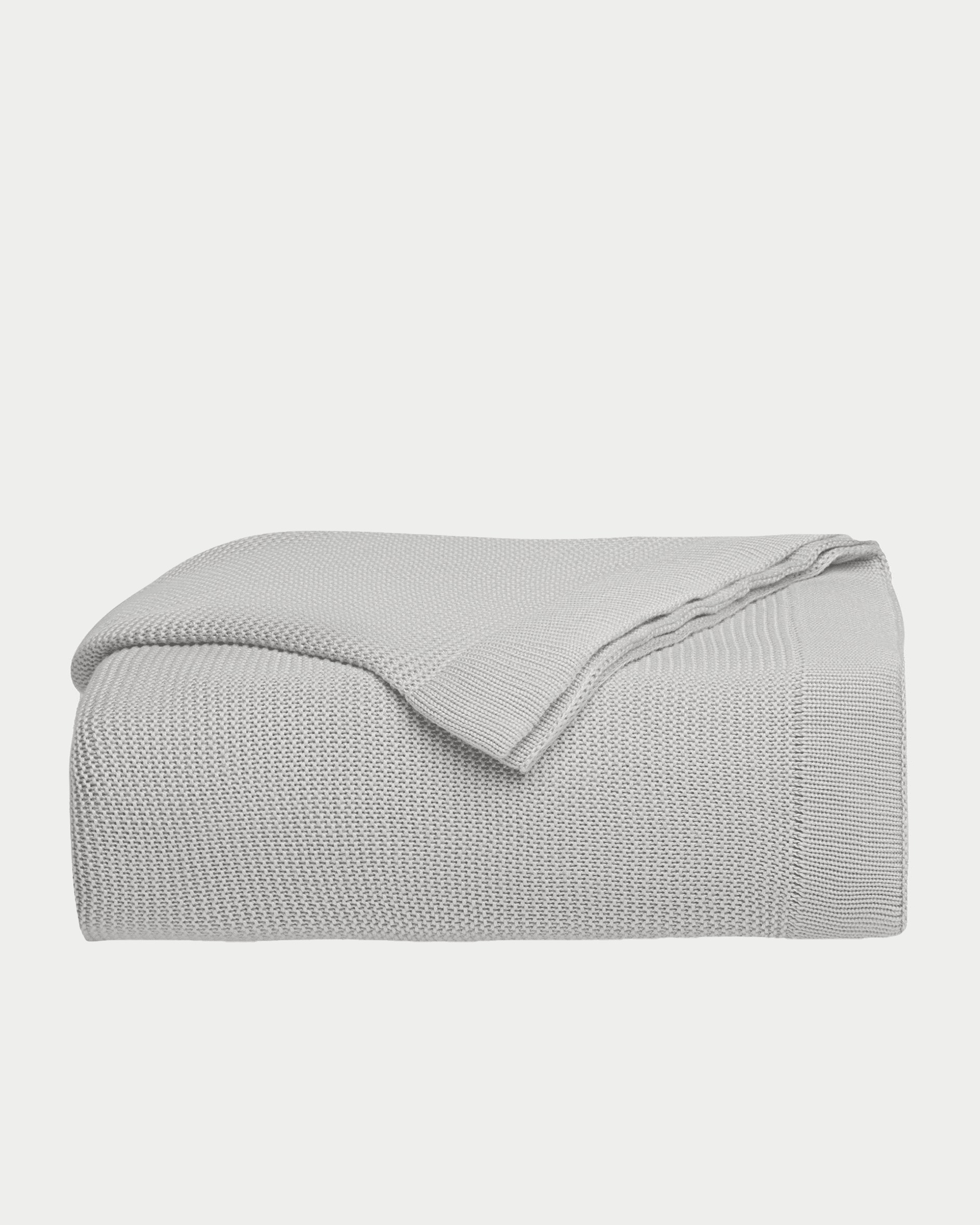 Light Grey cloud knit blanket folded with white background |Color:Light Grey