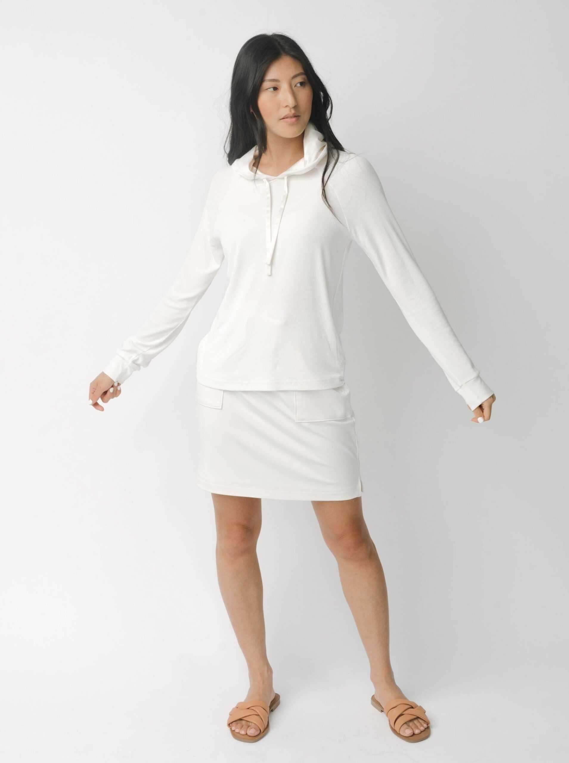 Ivory Women’s Rib Knit Bamboo Hoodie