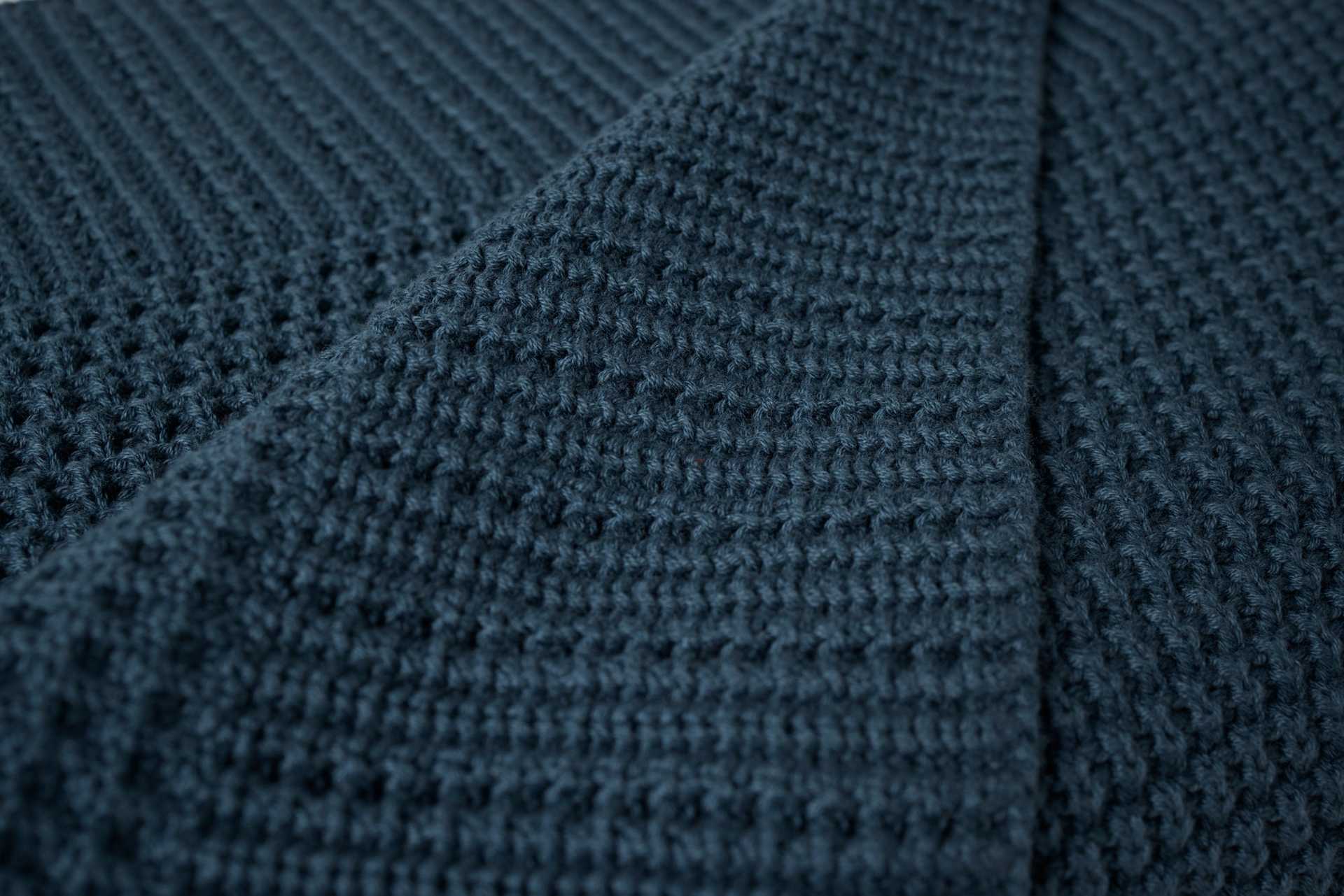 Avalon Organic Knit Throw | Twilight Blue