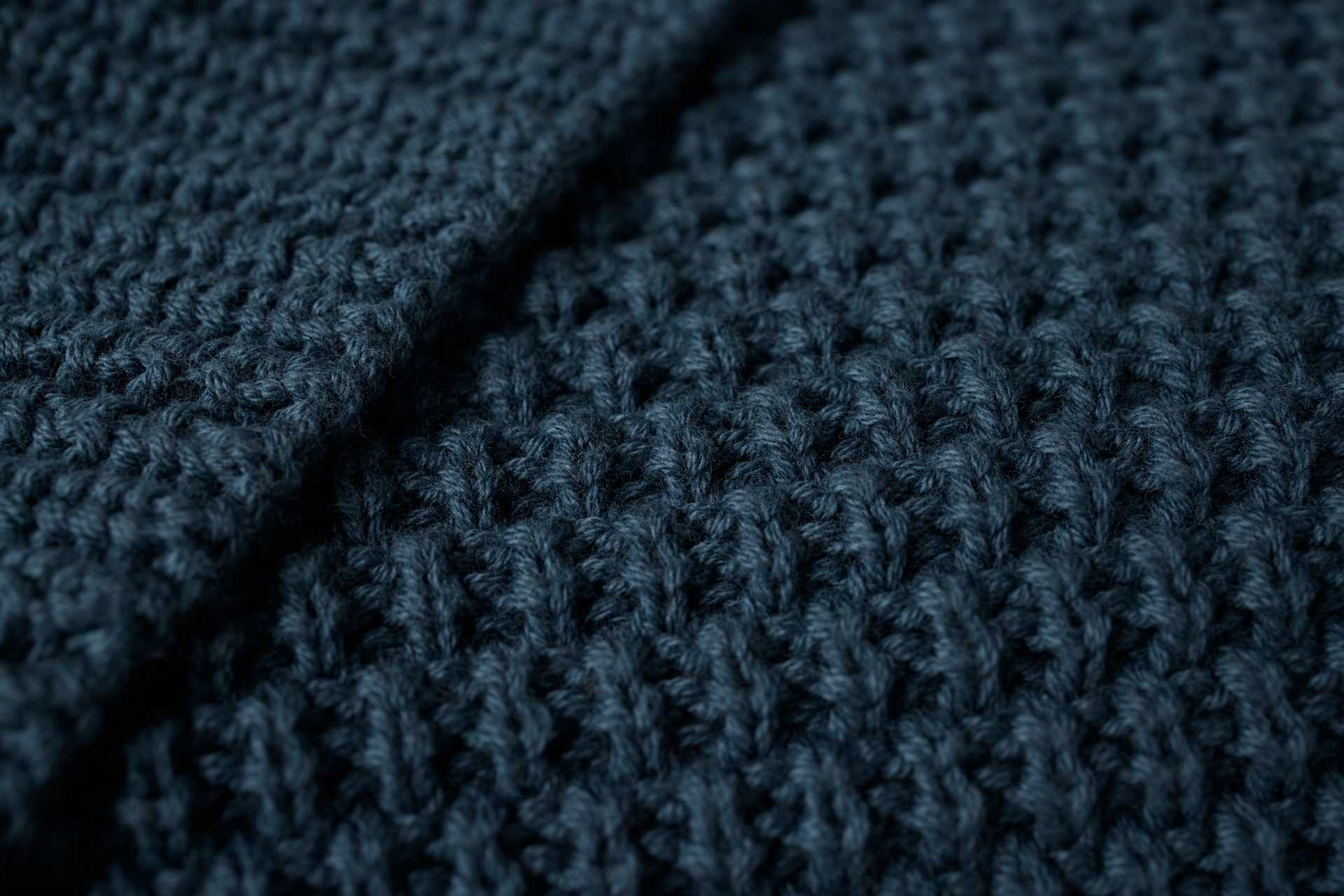 Avalon Organic Knit Throw | Twilight Blue