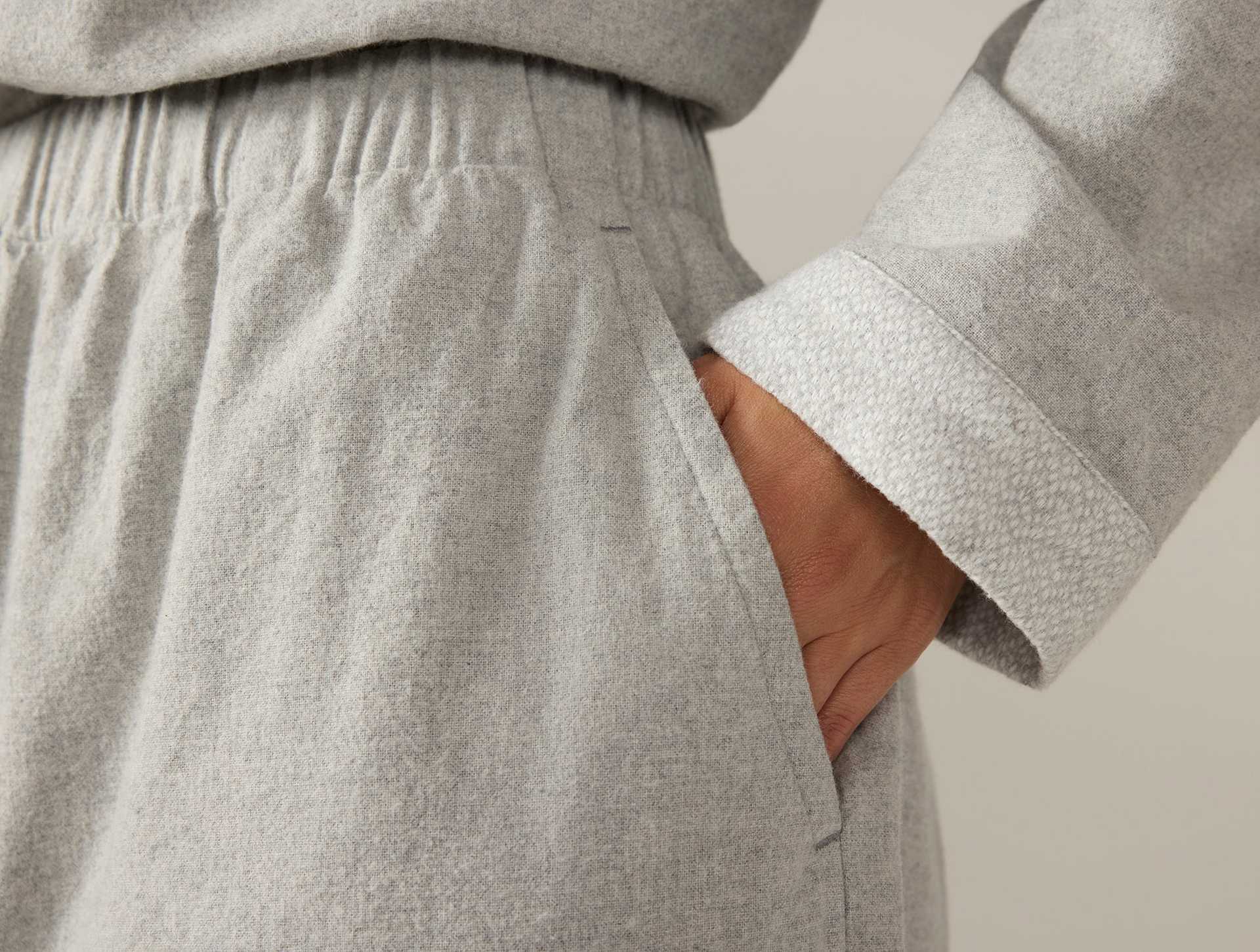 Women's Cloud Brushed Organic Flannel Pajama Set | Gray Heather