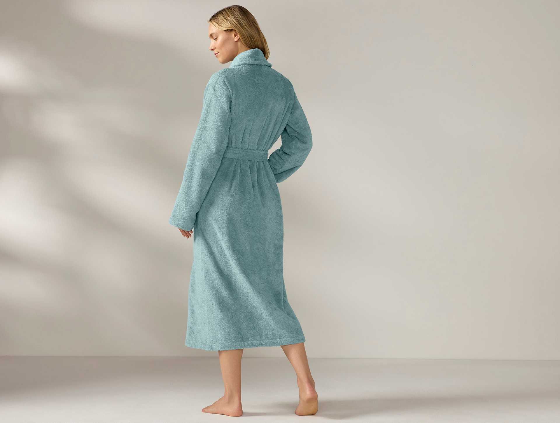 Unisex Cloud Loom Organic Robe | Pacific Blue