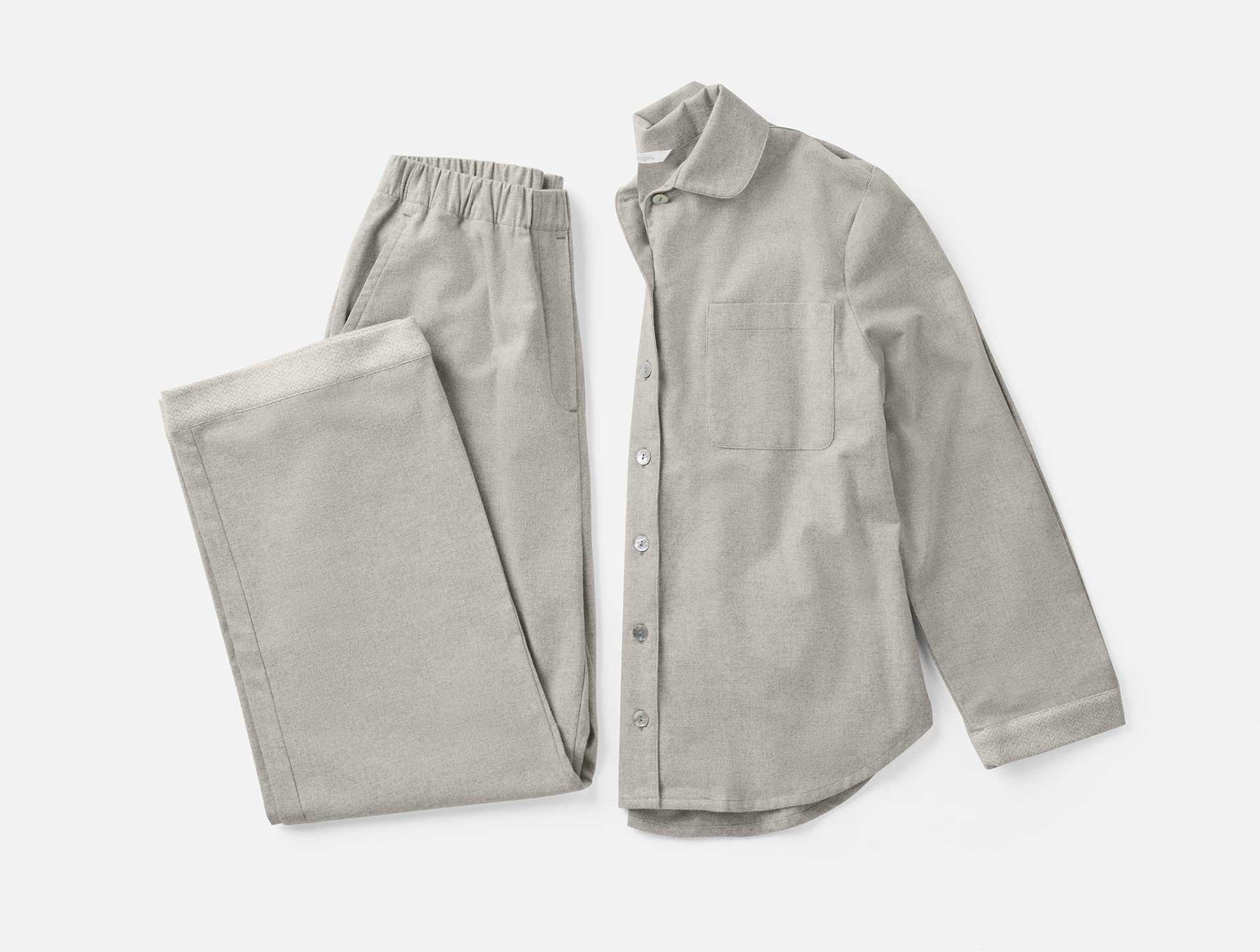 Women's Cloud Brushed Organic Flannel Pajama Set | Gray Heather