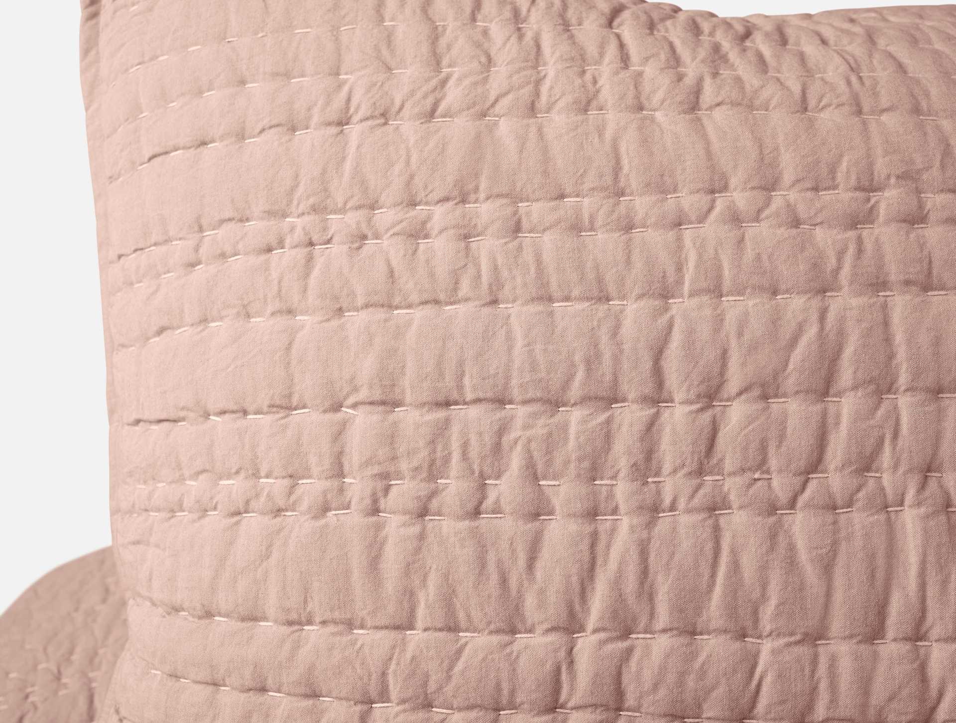 Channel Handstitched Organic Sham - Coyuchi | Praline Chambray