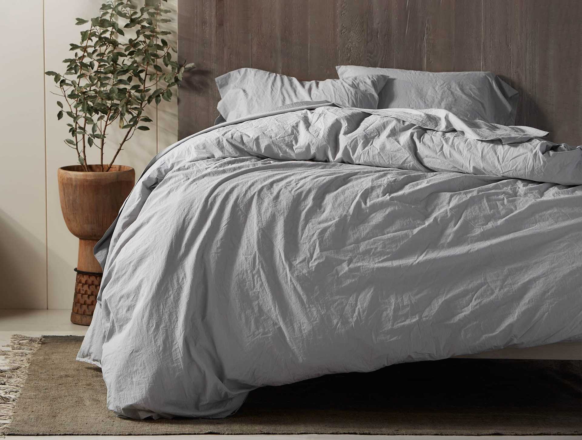 Organic Crinkled Percale™ Sheet Set - Coyuchi | Pewter