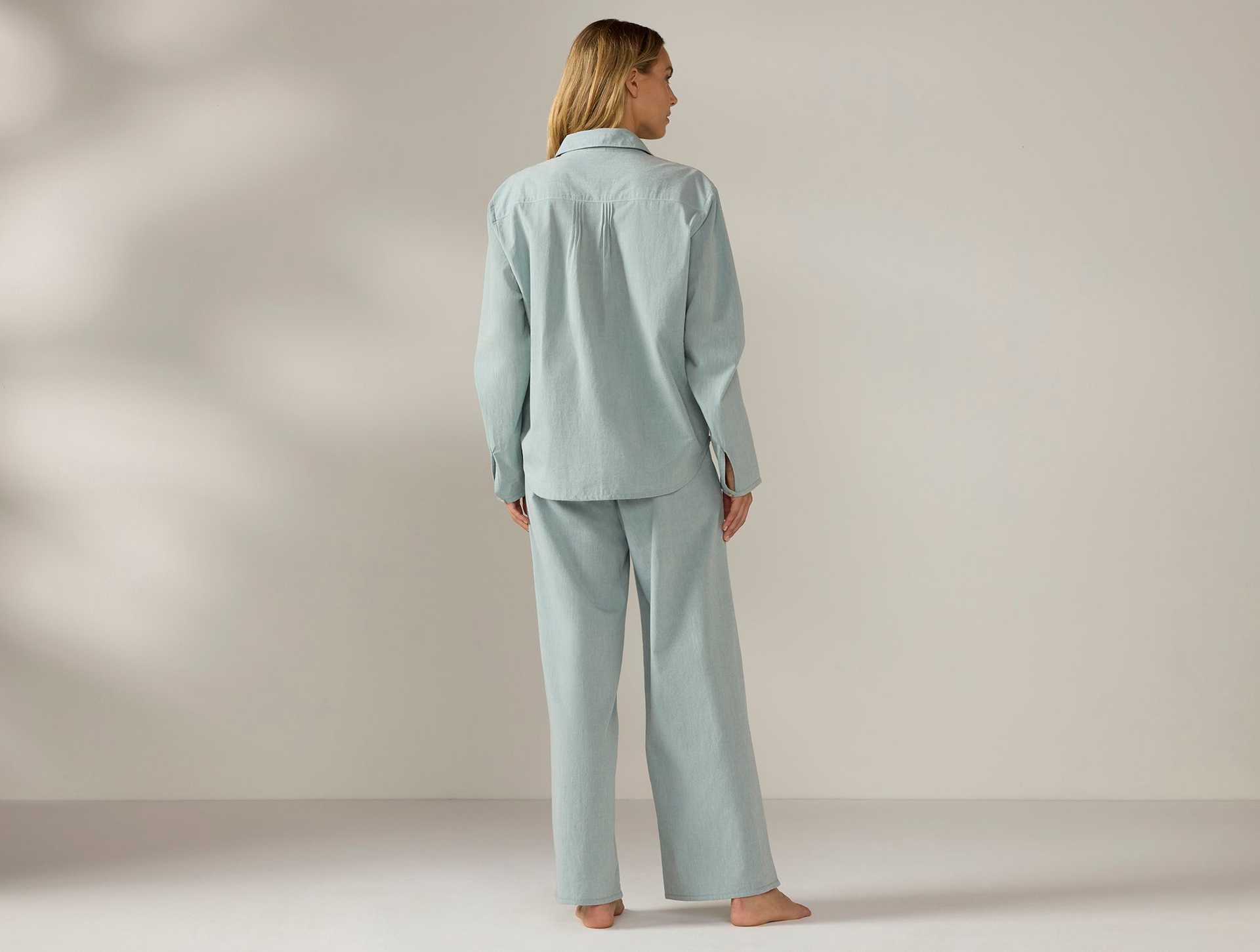 Women's Isla Organic Cotton Long Sleeve Pajama Set | Surf Chambray