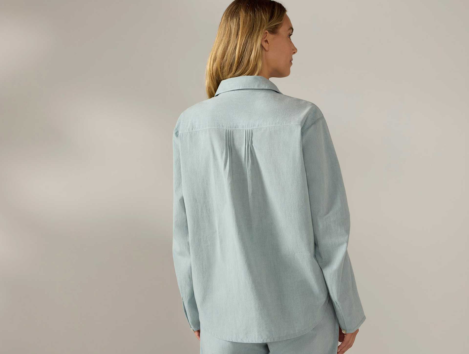 Women's Isla Organic Cotton Long Sleeve Pajama Set | Surf Chambray