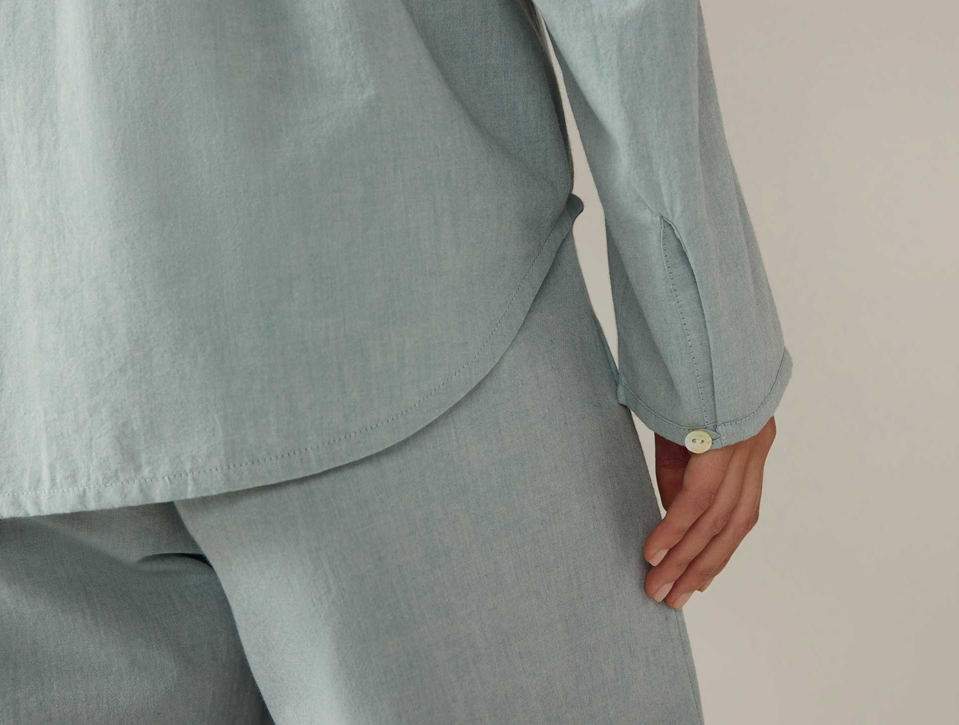 Women's Isla Organic Cotton Long Sleeve Pajama Set | Surf Chambray