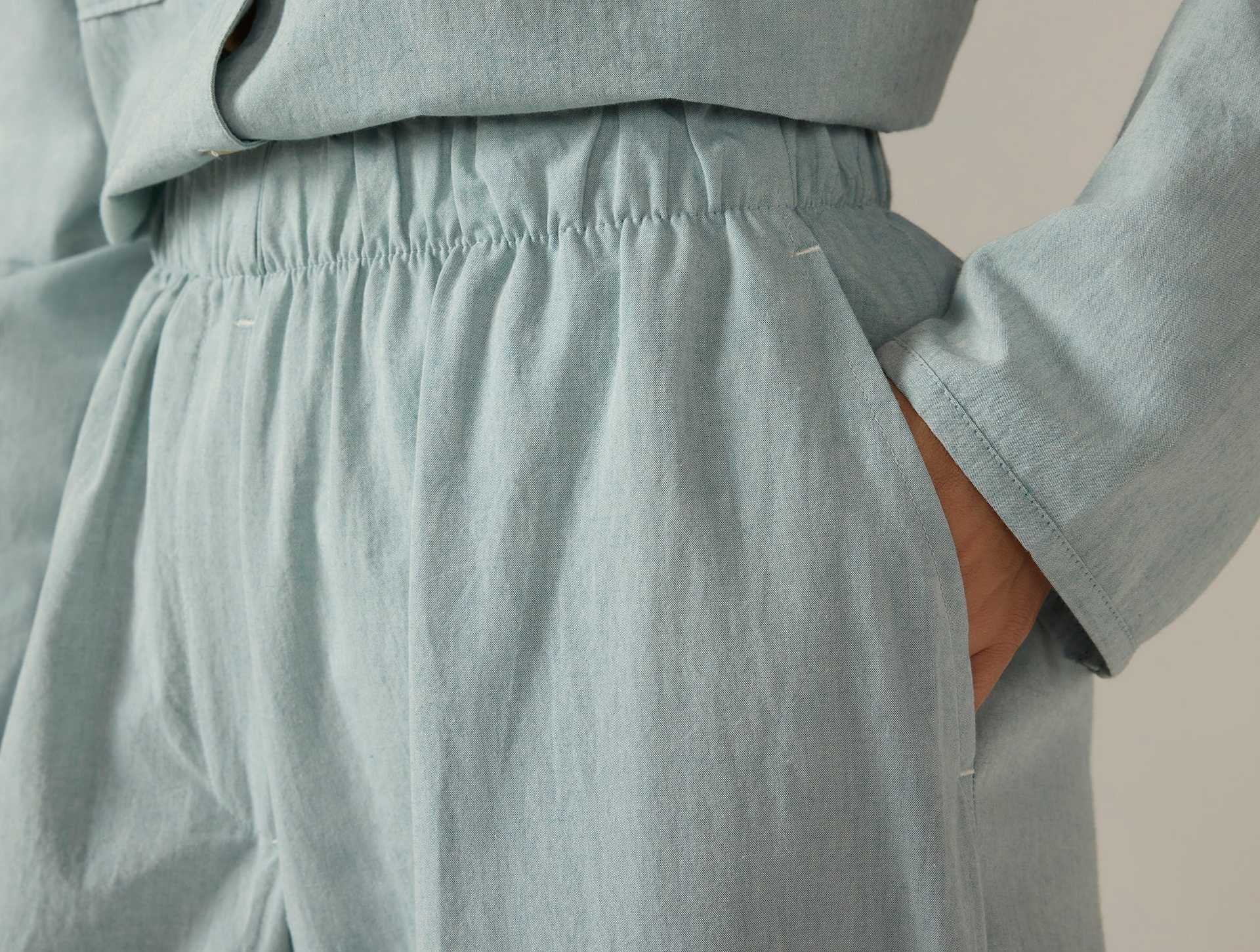 Women's Isla Organic Cotton Long Sleeve Pajama Set | Surf Chambray