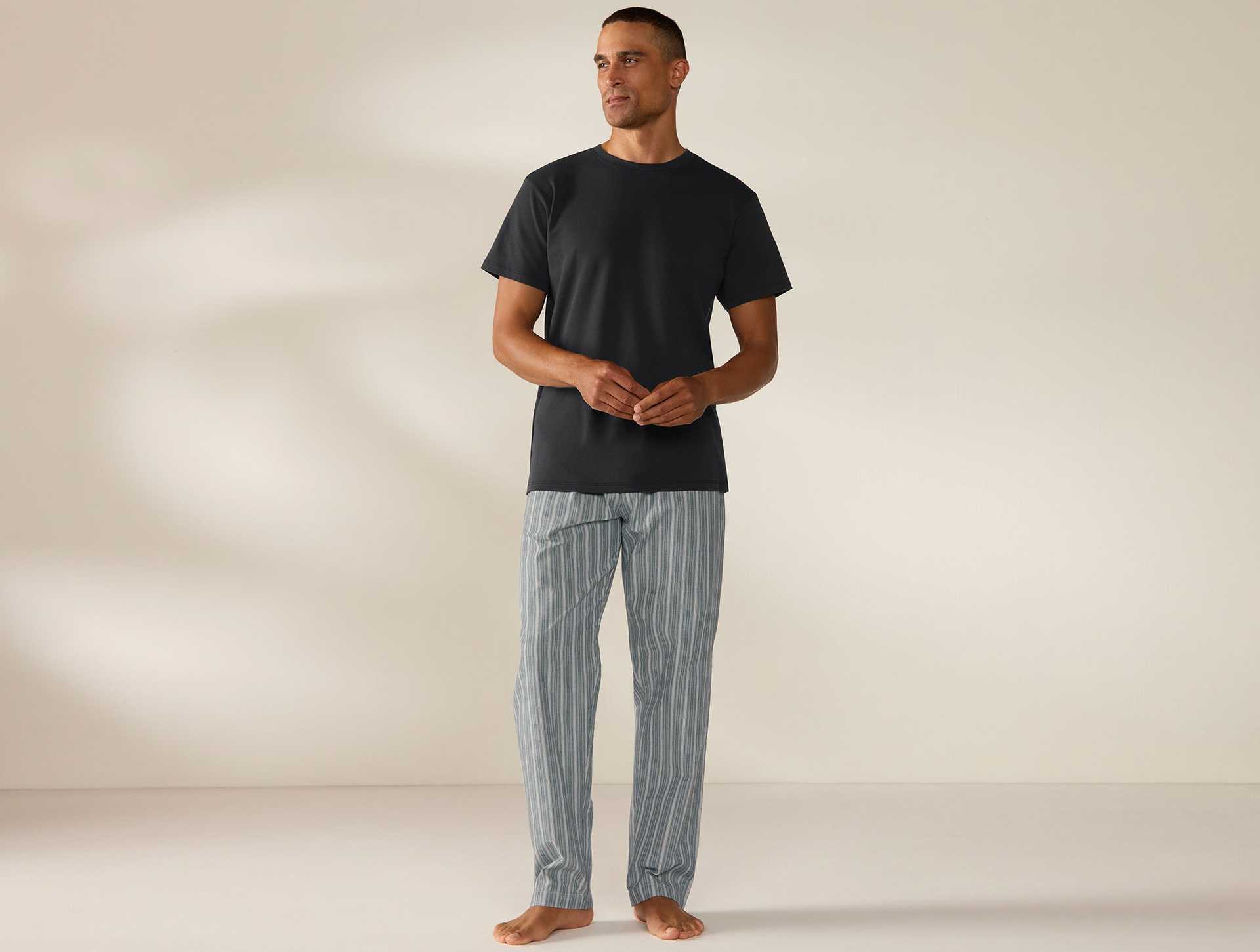 Men's Organic Crinkled Pajama Pants + Pima Organic Tee Set