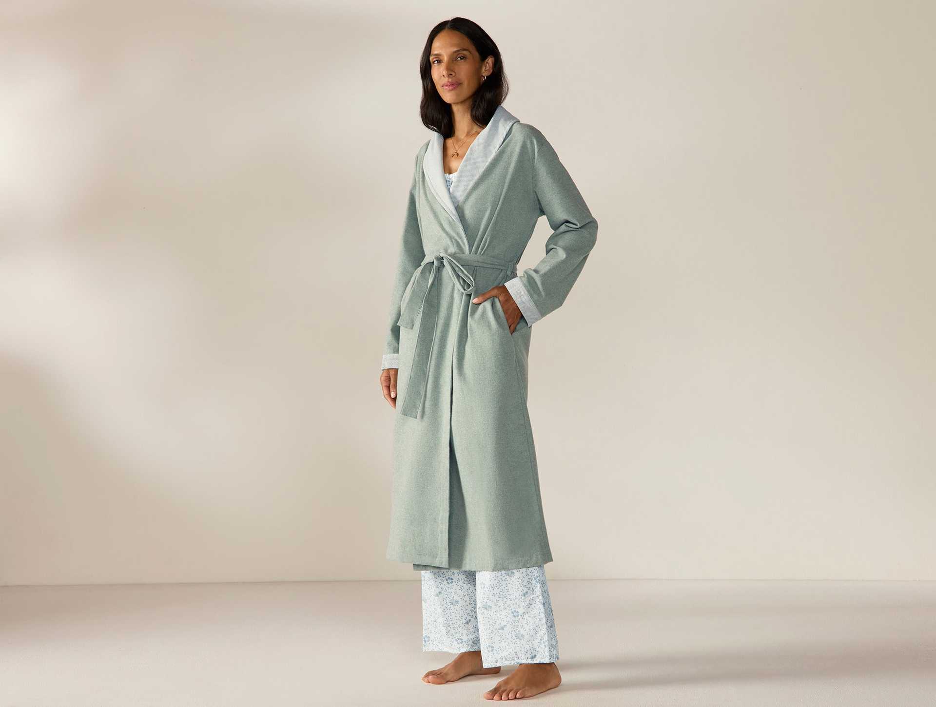 Women's Cloud Brushed Organic Flannel Robe