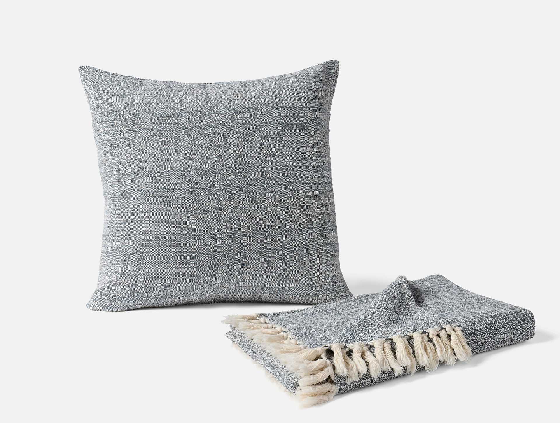 Lido Organic Throw + Decorative Pillow Cover Set