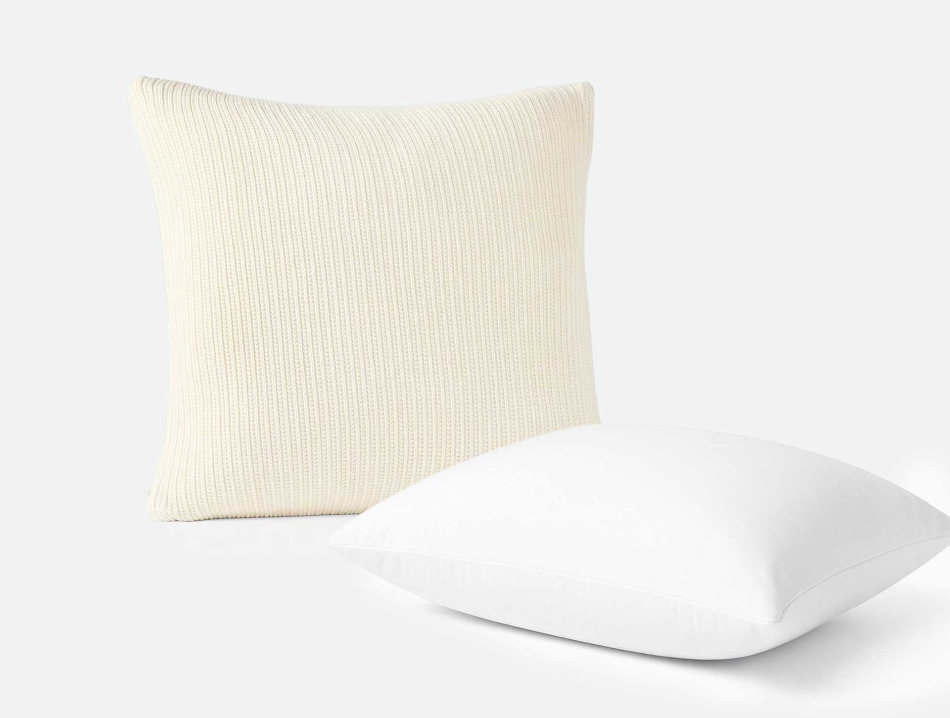 Linea Organic Knit Decorative Pillow Cover + Pillow Insert Set