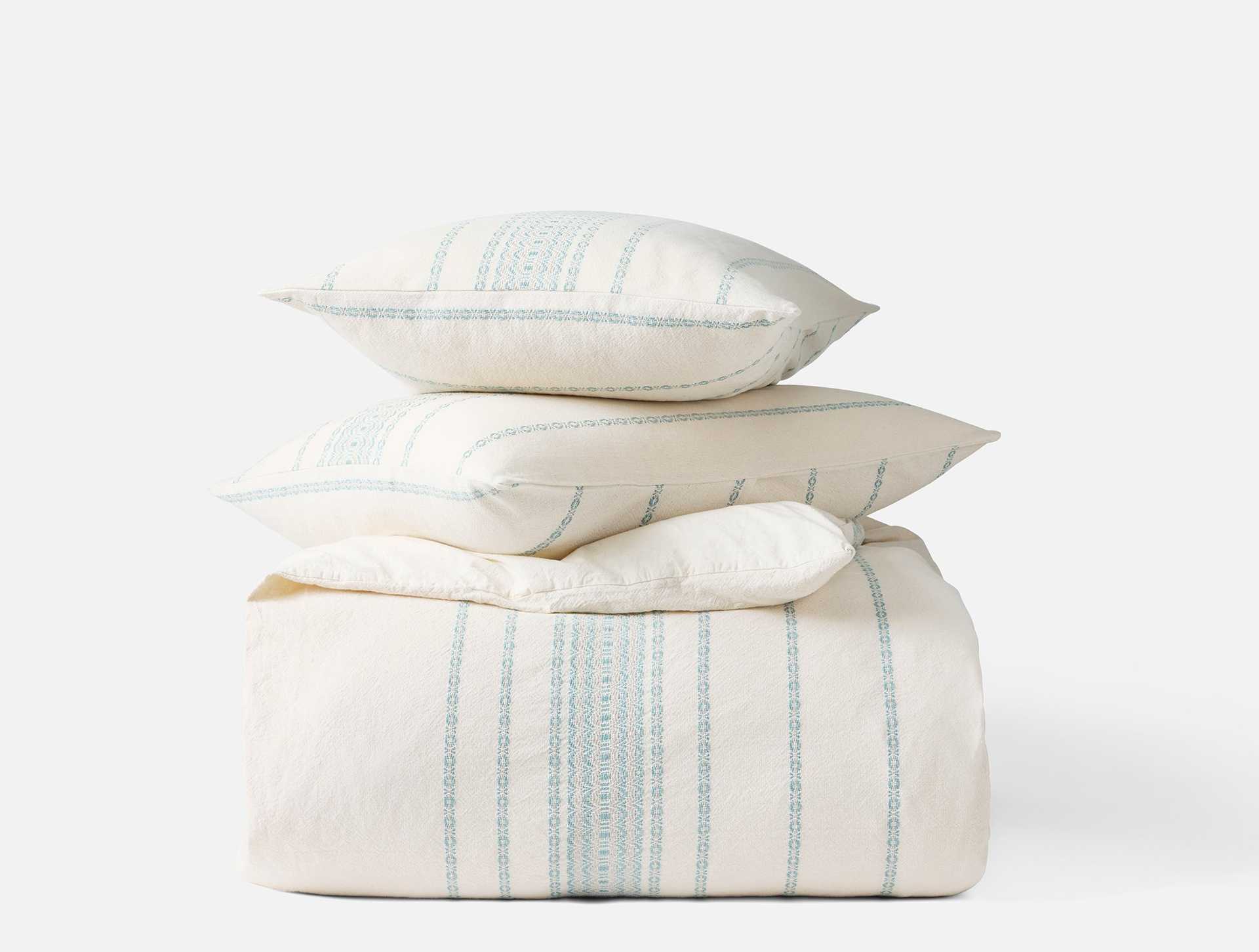 Rippled Stripe Organic Duvet Set