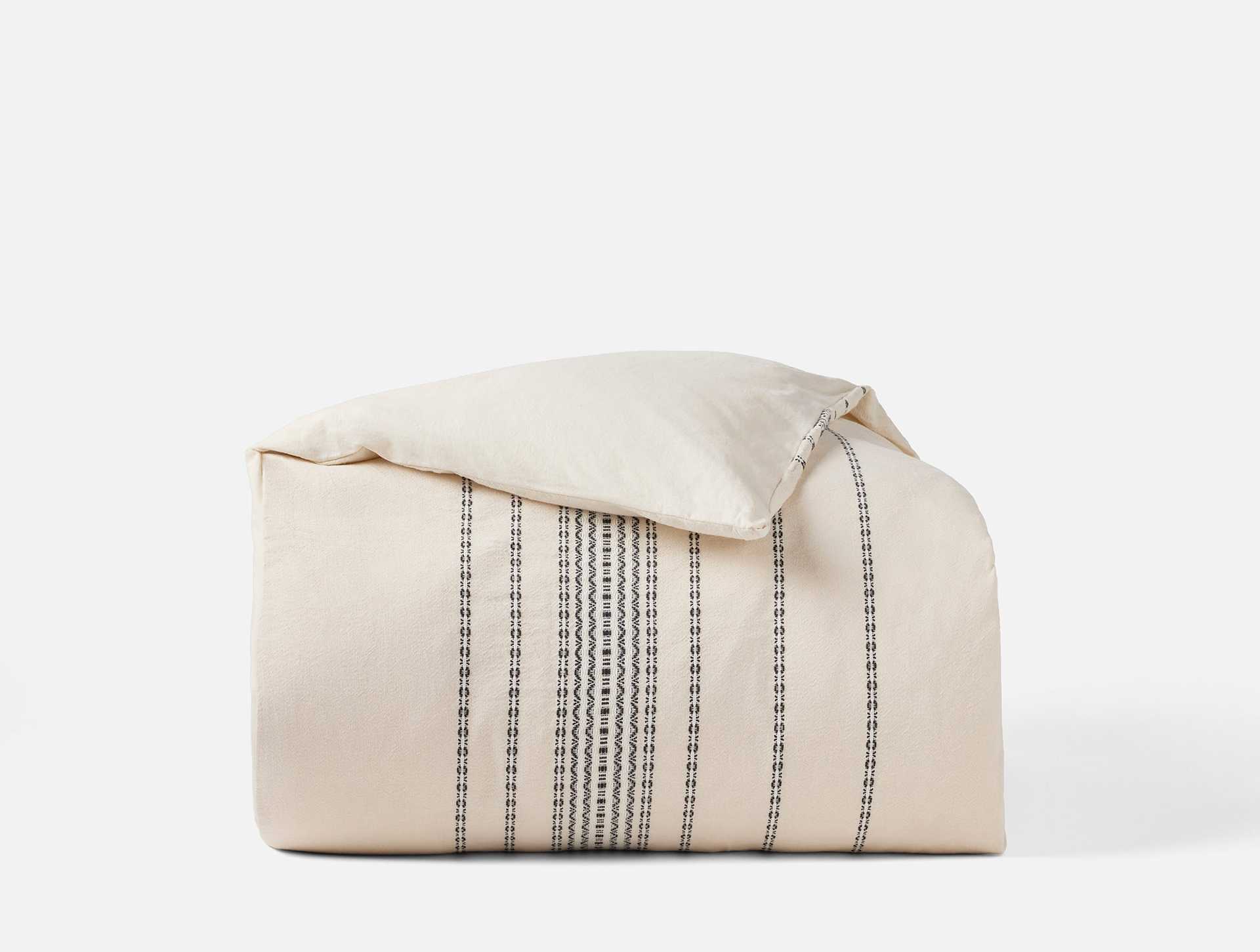 Rippled Stripe Organic Duvet Cover