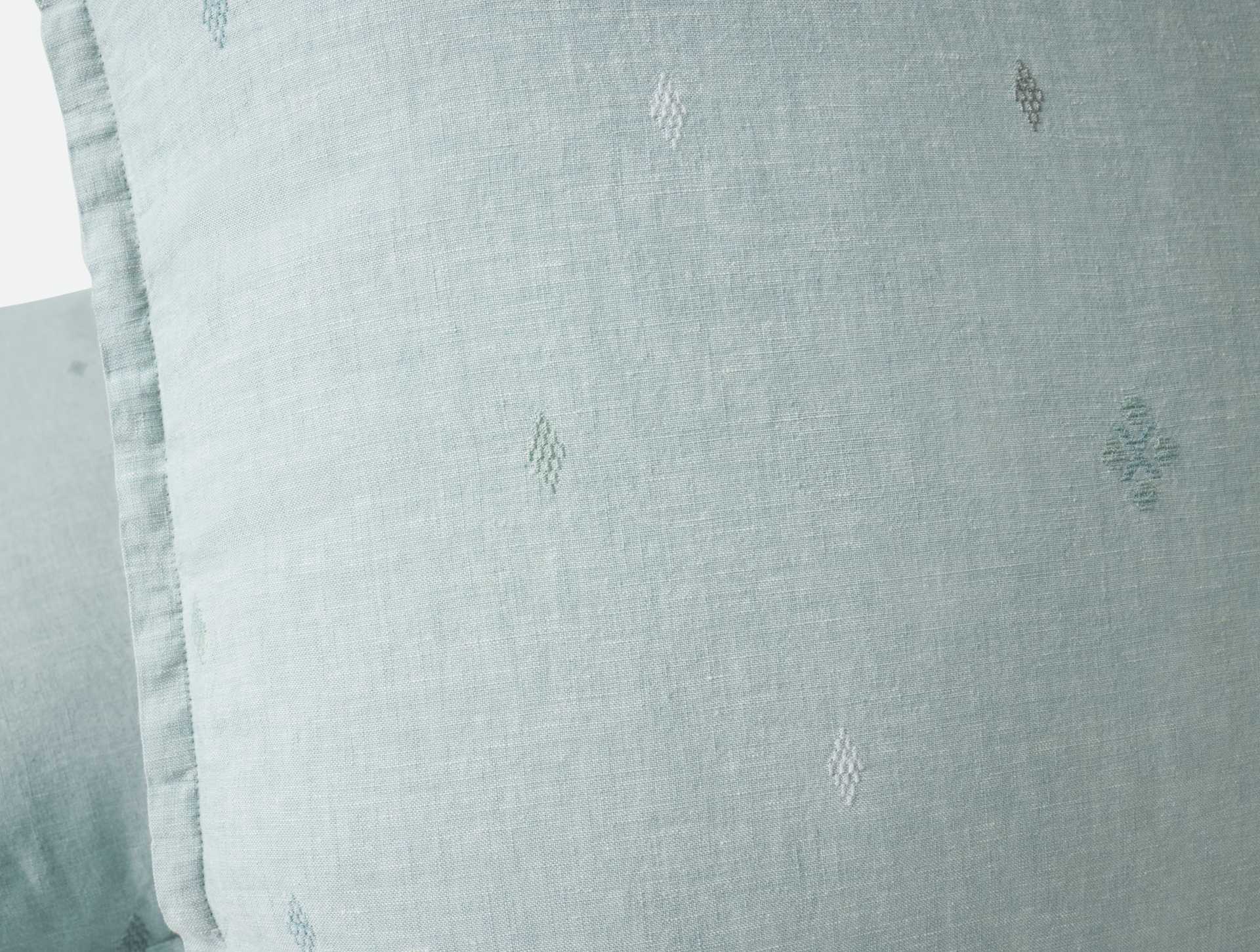 Cambria Embroidered Organic Linen Decorative Throw Pillow Cover