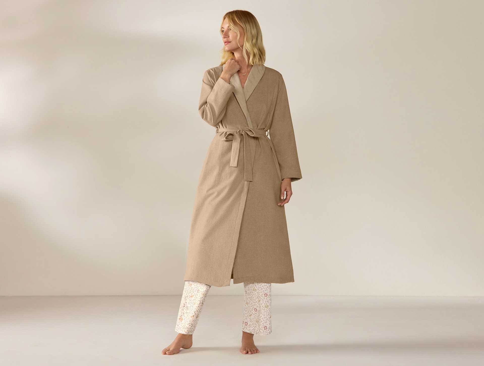 Women's Cloud Brushed Organic Flannel Robe