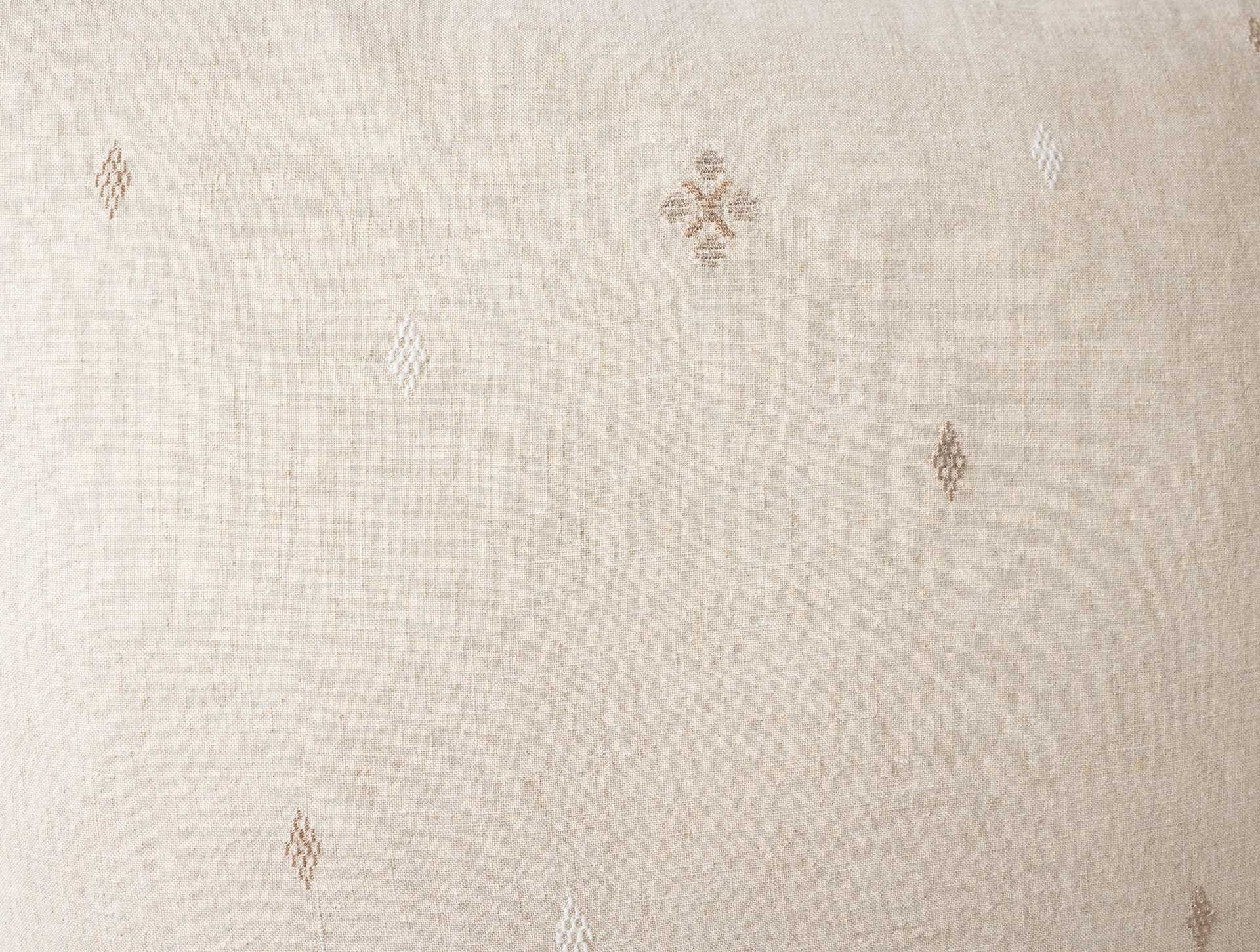 Cambria Embroidered Organic Linen Decorative Throw Pillow Cover