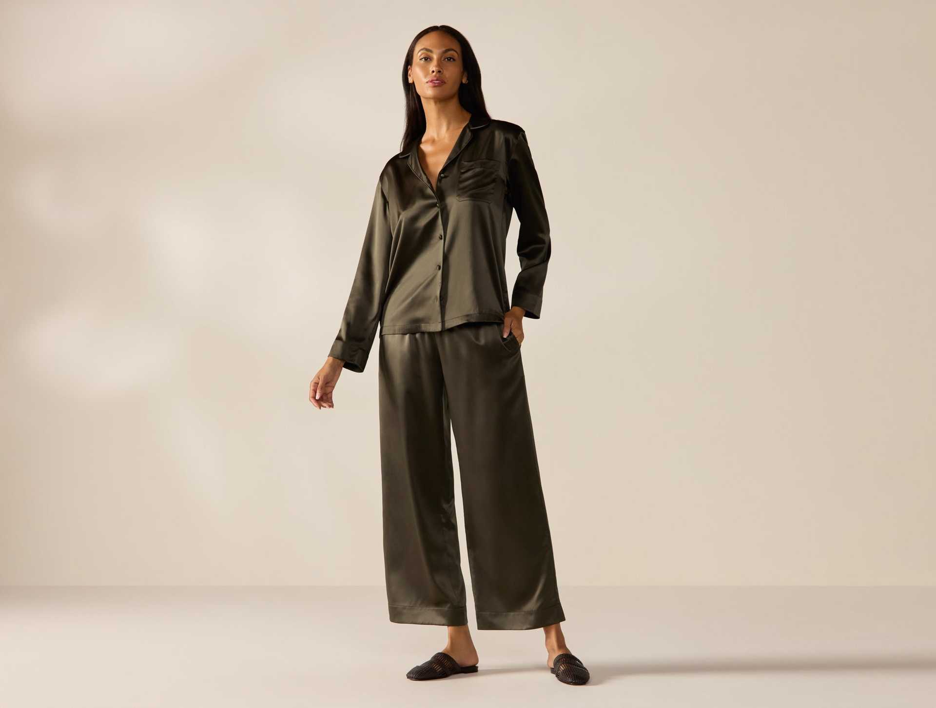 Selene Organic Silk Long Sleeve Pajama Set
