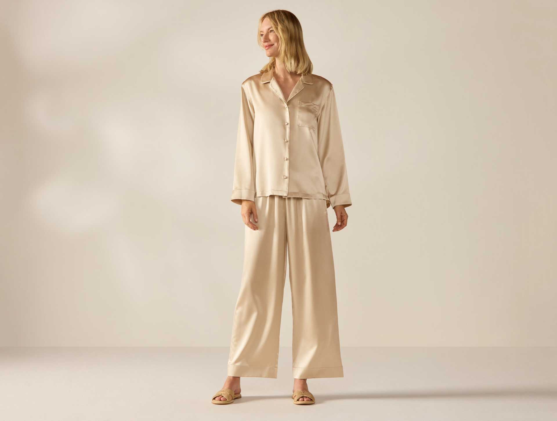 Selene Organic Silk Long Sleeve Pajama Set