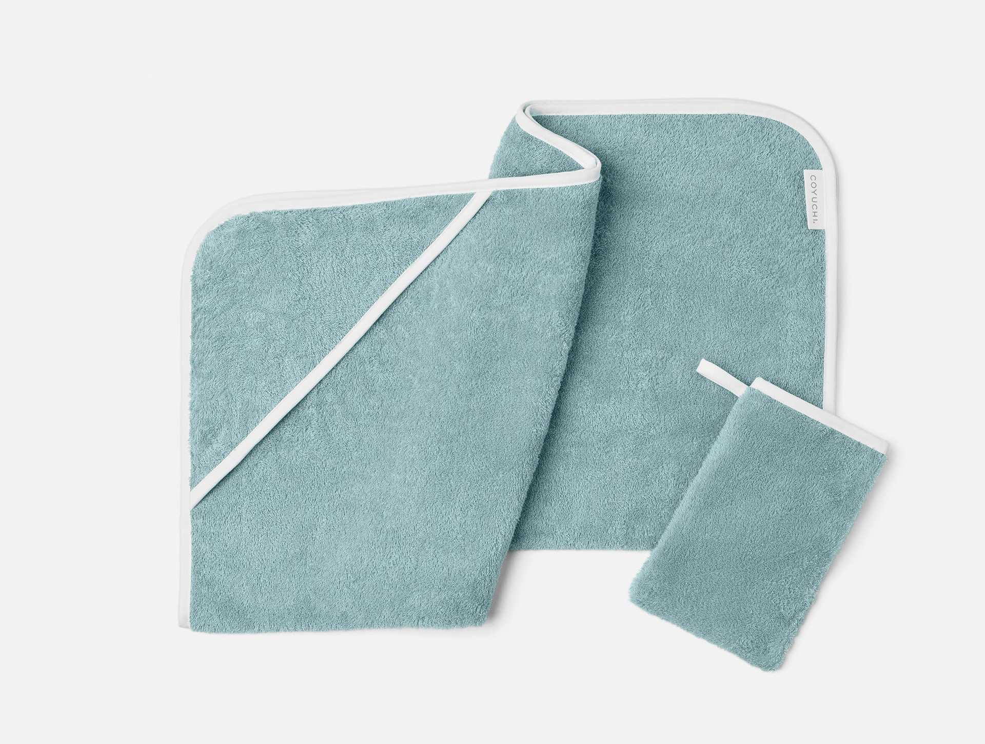 Cloud Loom&trade; Organic Baby Hooded Towel and Bath Mitt Set