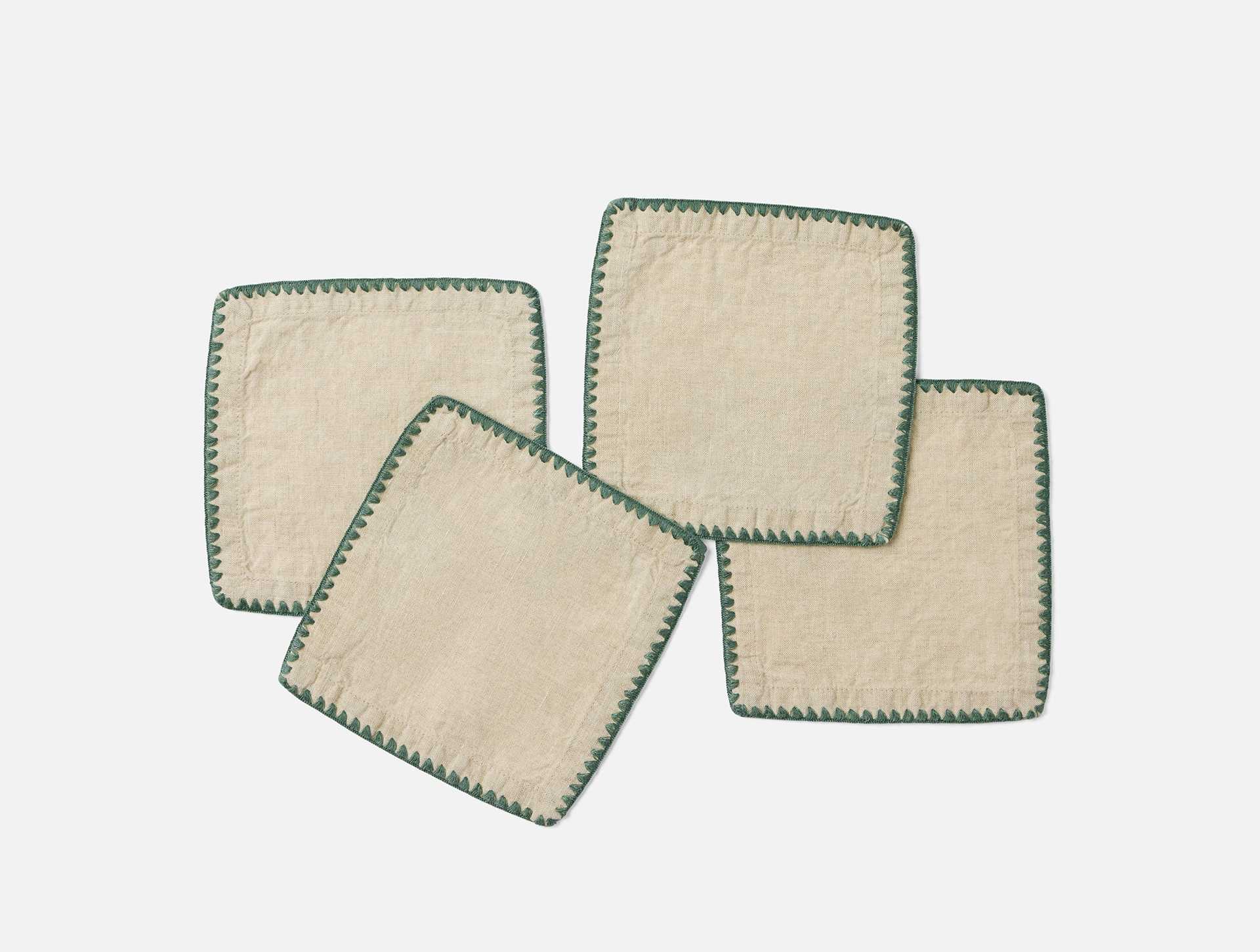 Olivos Embroidered Organic Linen Napkins