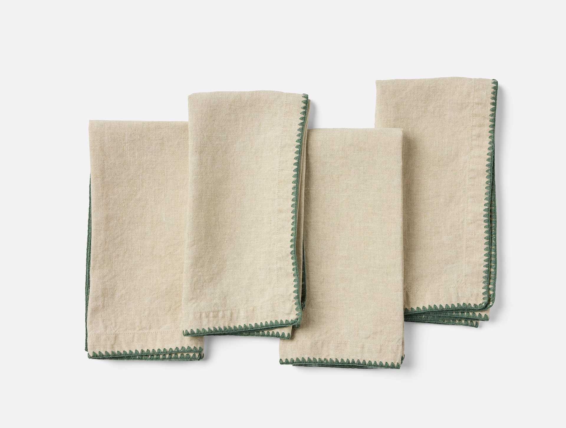 Olivos Embroidered Organic Linen Napkins