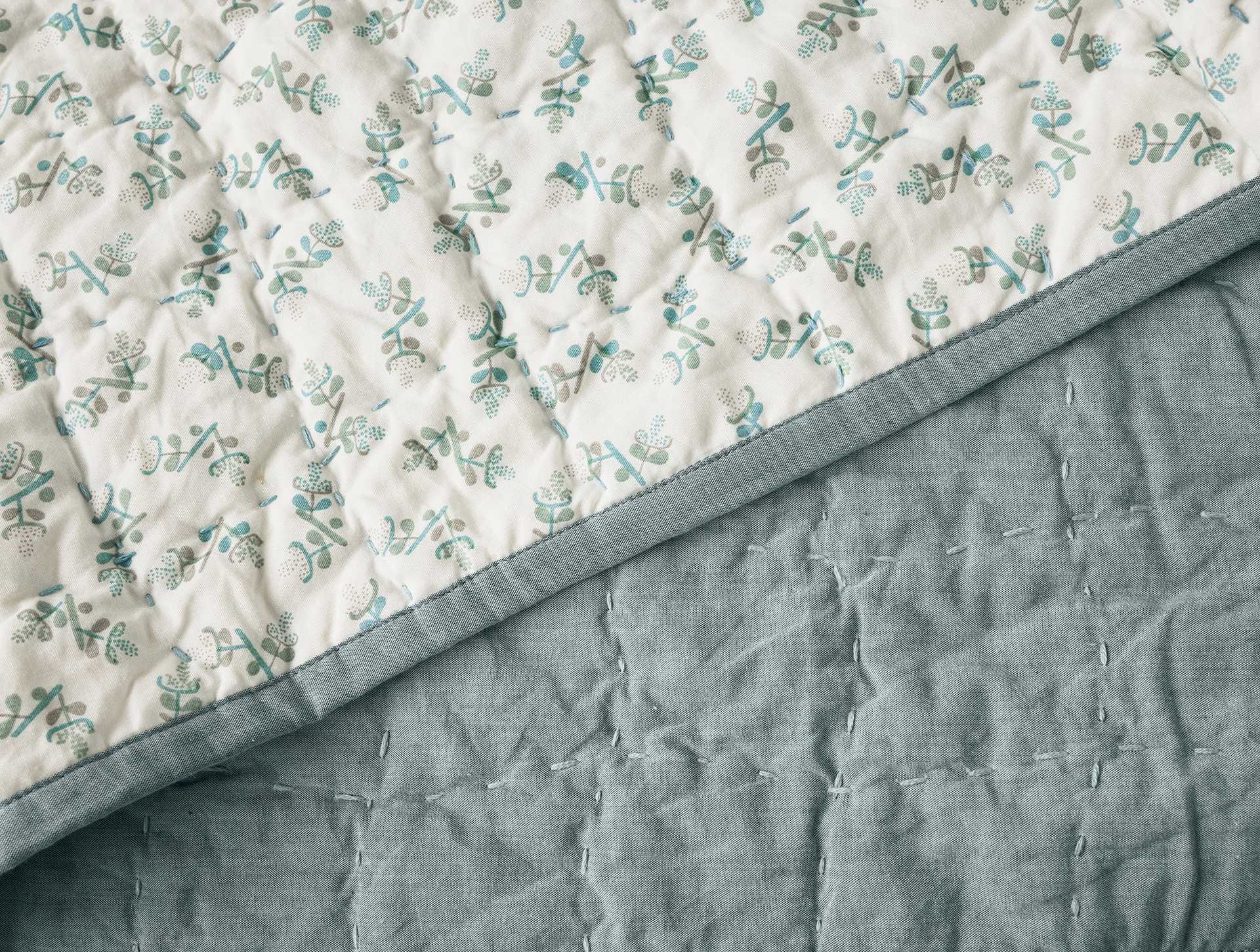 Printed Handstitched Organic Toddler Quilt