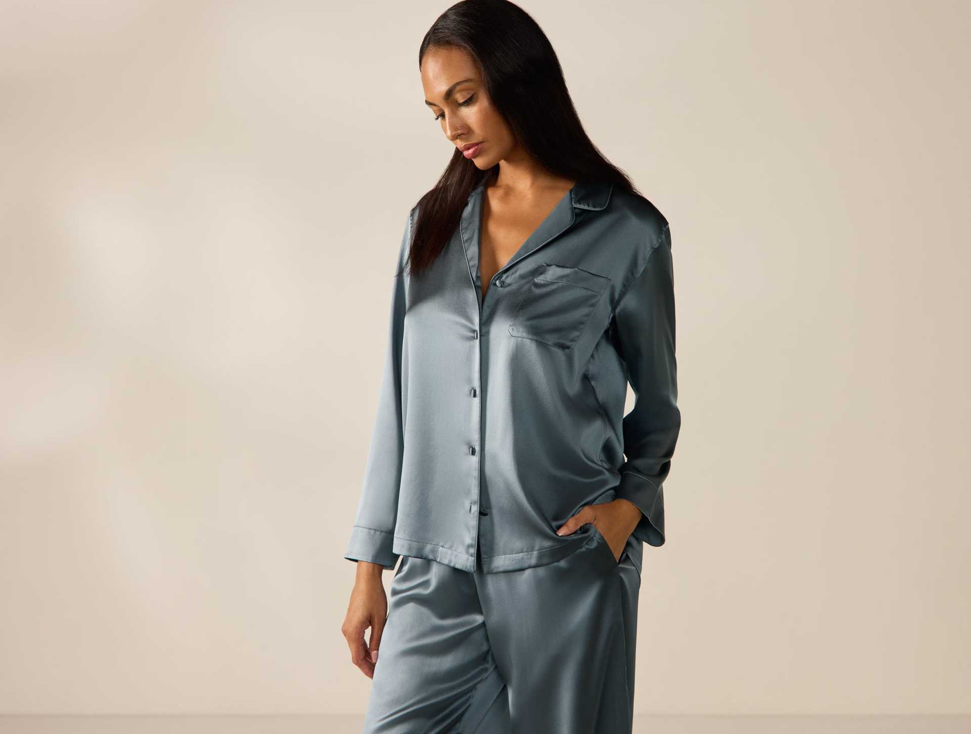 Selene Organic Silk Long Sleeve Pajama Set
