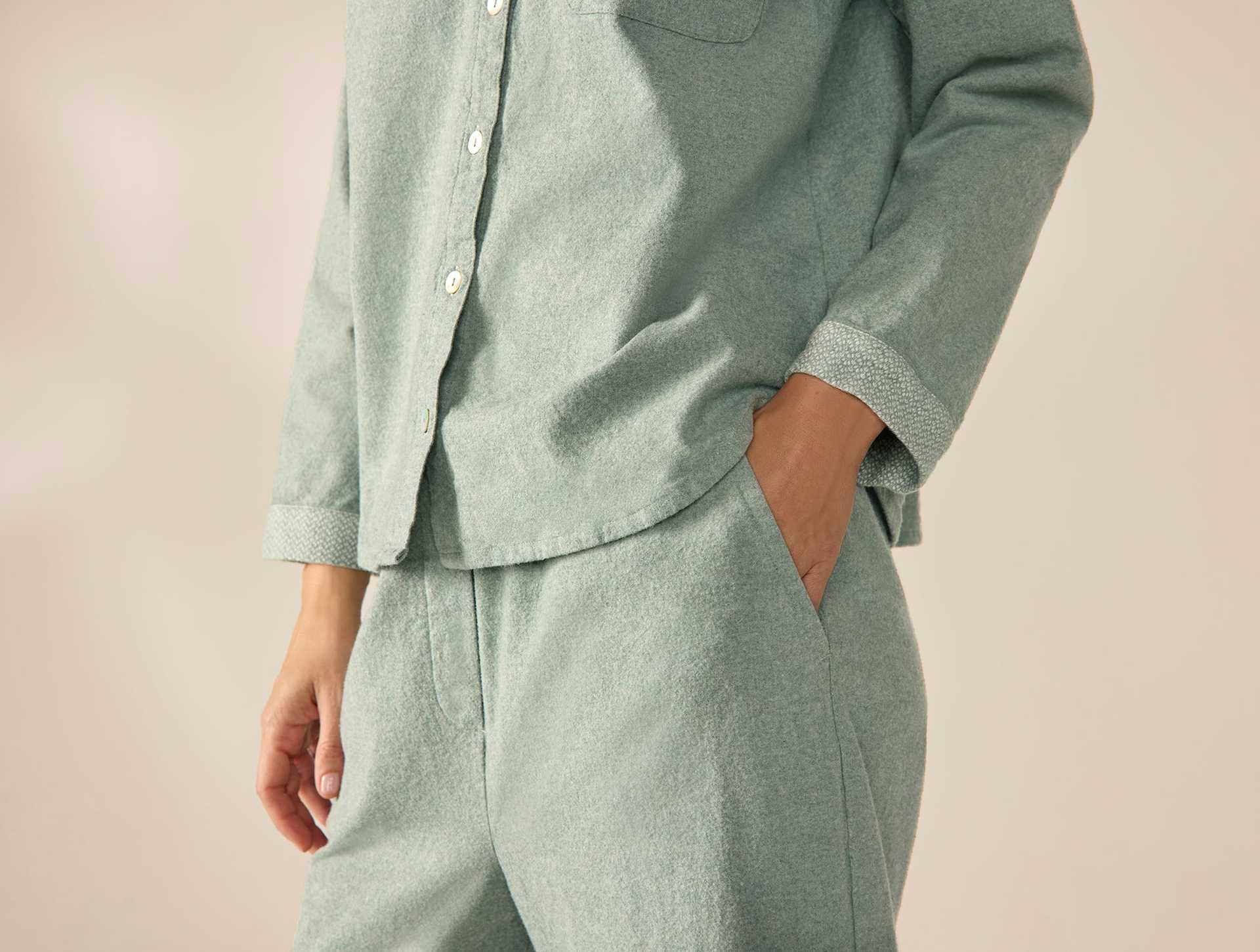 Women's Cloud Brushed Organic Flannel Long Sleeve Pajama Set