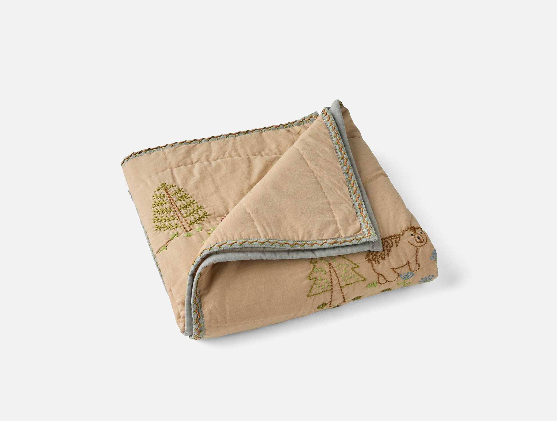 Woodland Organic Embroidered Toddler Quilt