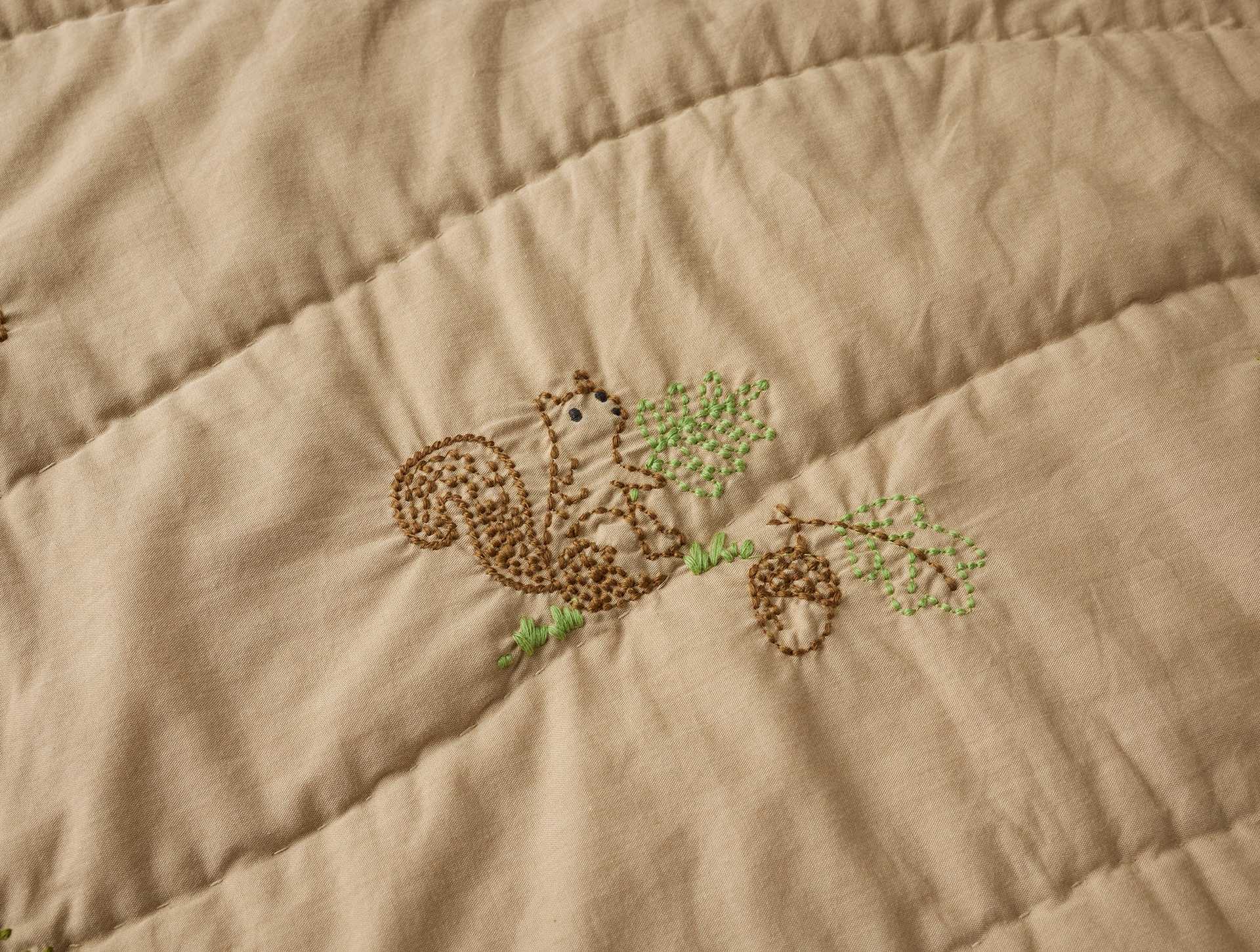 Woodland Organic Embroidered Toddler Quilt