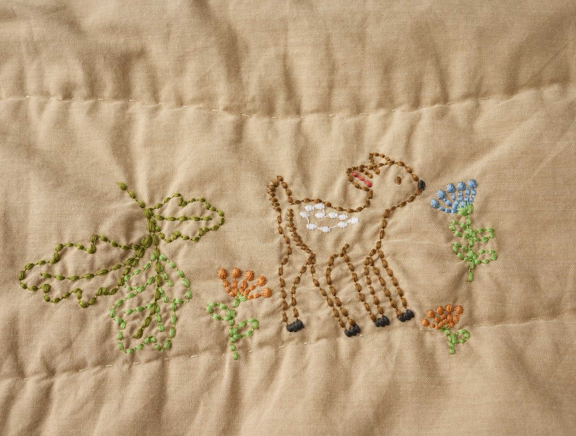 Woodland Organic Embroidered Toddler Quilt