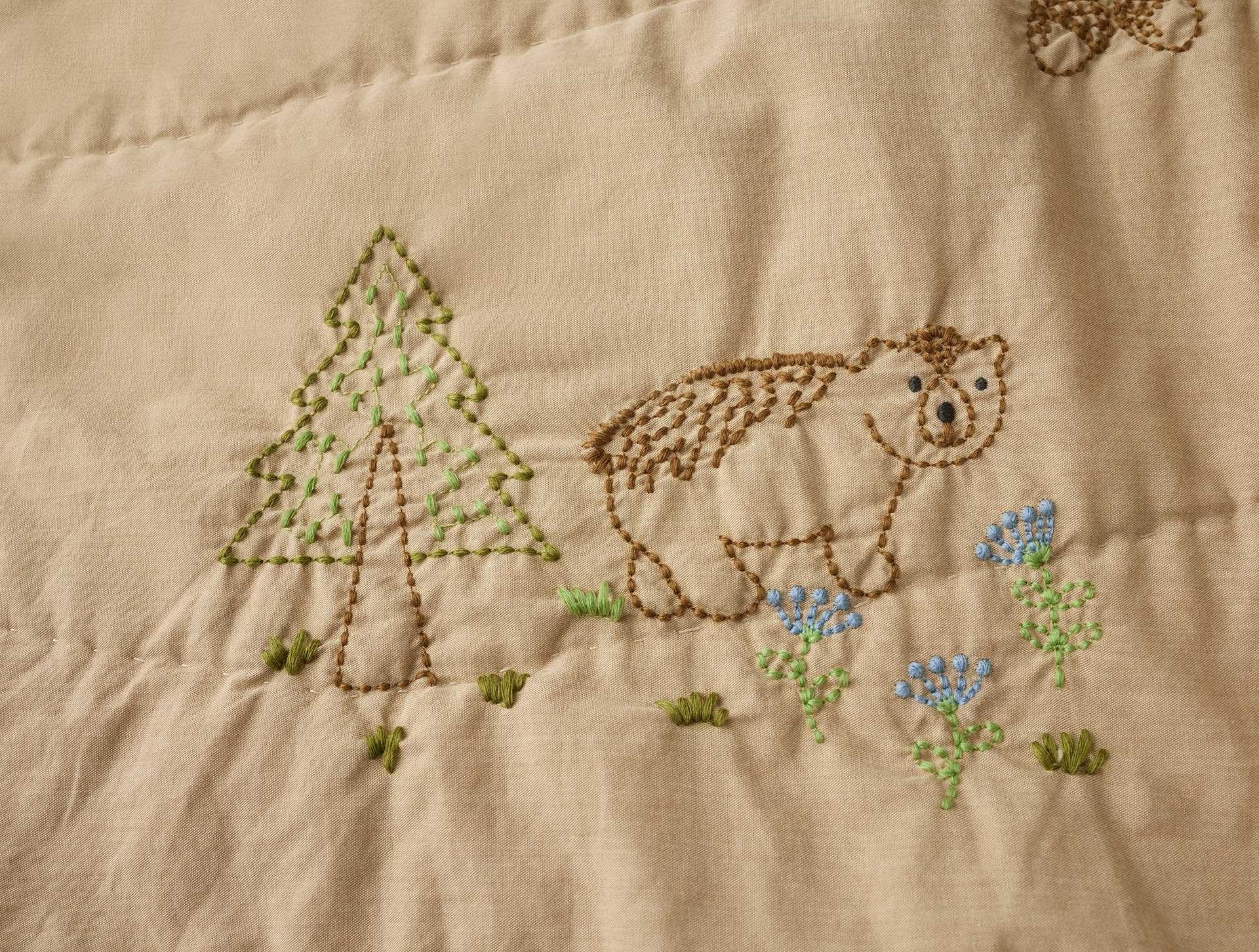Woodland Organic Embroidered Toddler Quilt