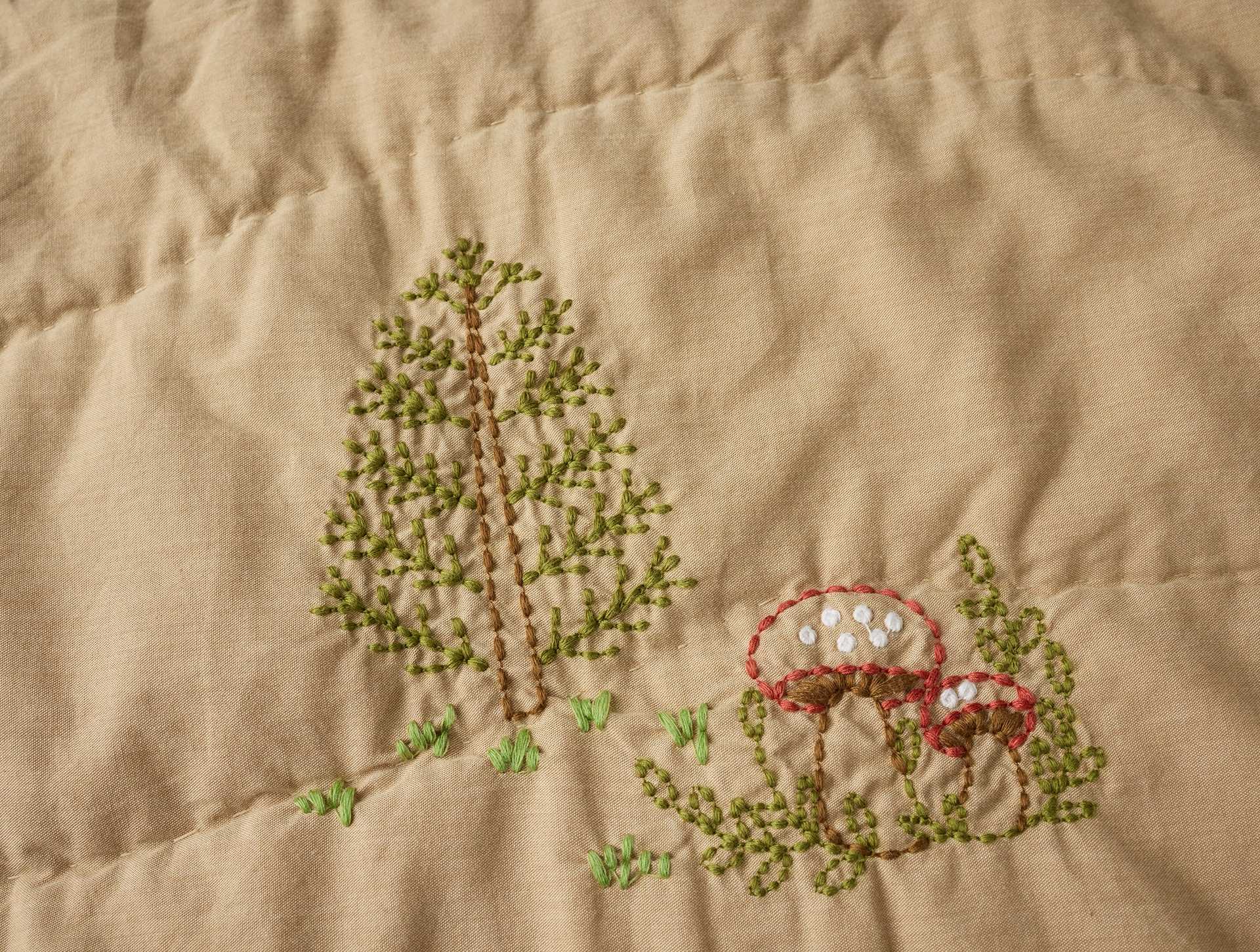 Woodland Organic Embroidered Toddler Quilt