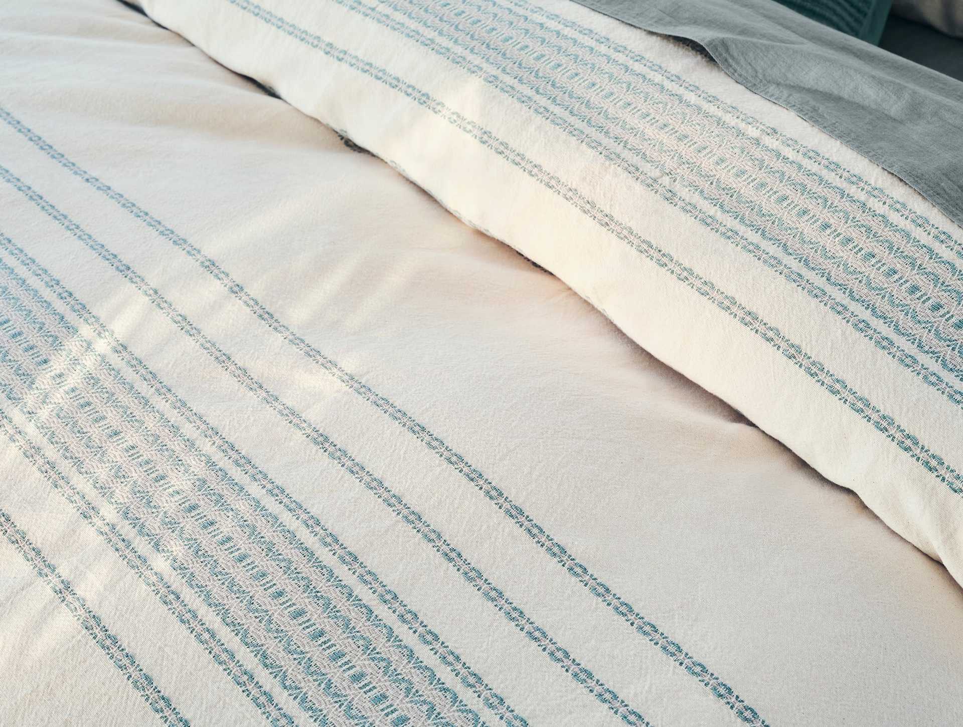 Rippled Stripe Organic Duvet Cover