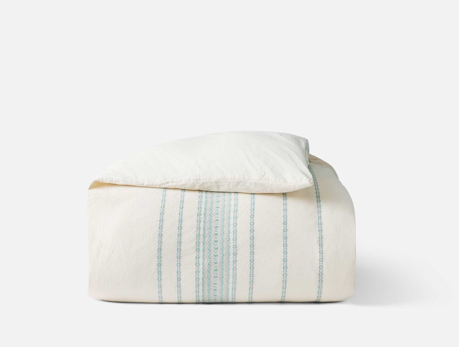 Rippled Stripe Organic Duvet Cover