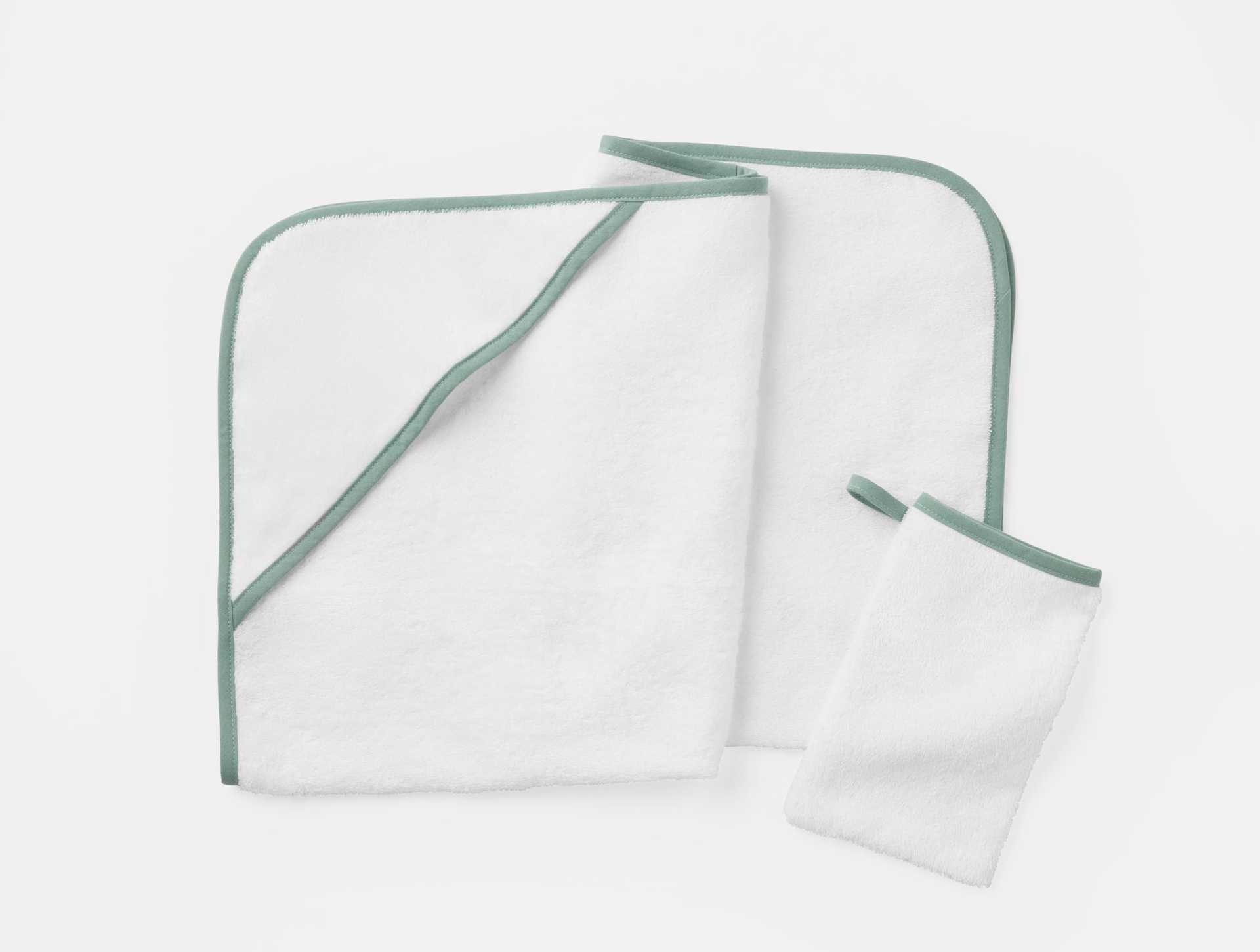 Cloud Loom&trade; Organic Baby Hooded Towel and Bath Mitt Set
