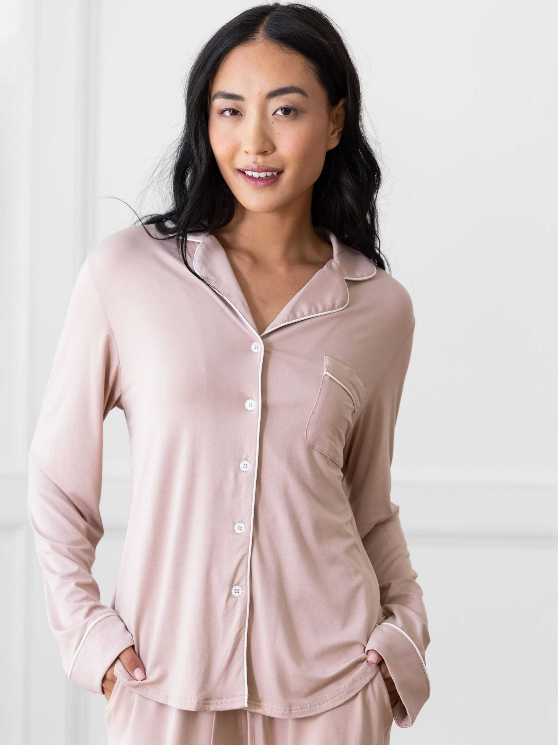 Women's Bamboo Stretch-Knit Long Sleeve Pajama Set PETITE - Last Chance - Image 27