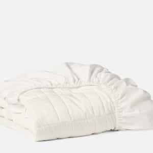Washable Wool Filled Mattress Pad | Soft White