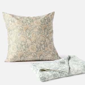 Balboa Organic Print Throw + Decorative Pillow Cover Set